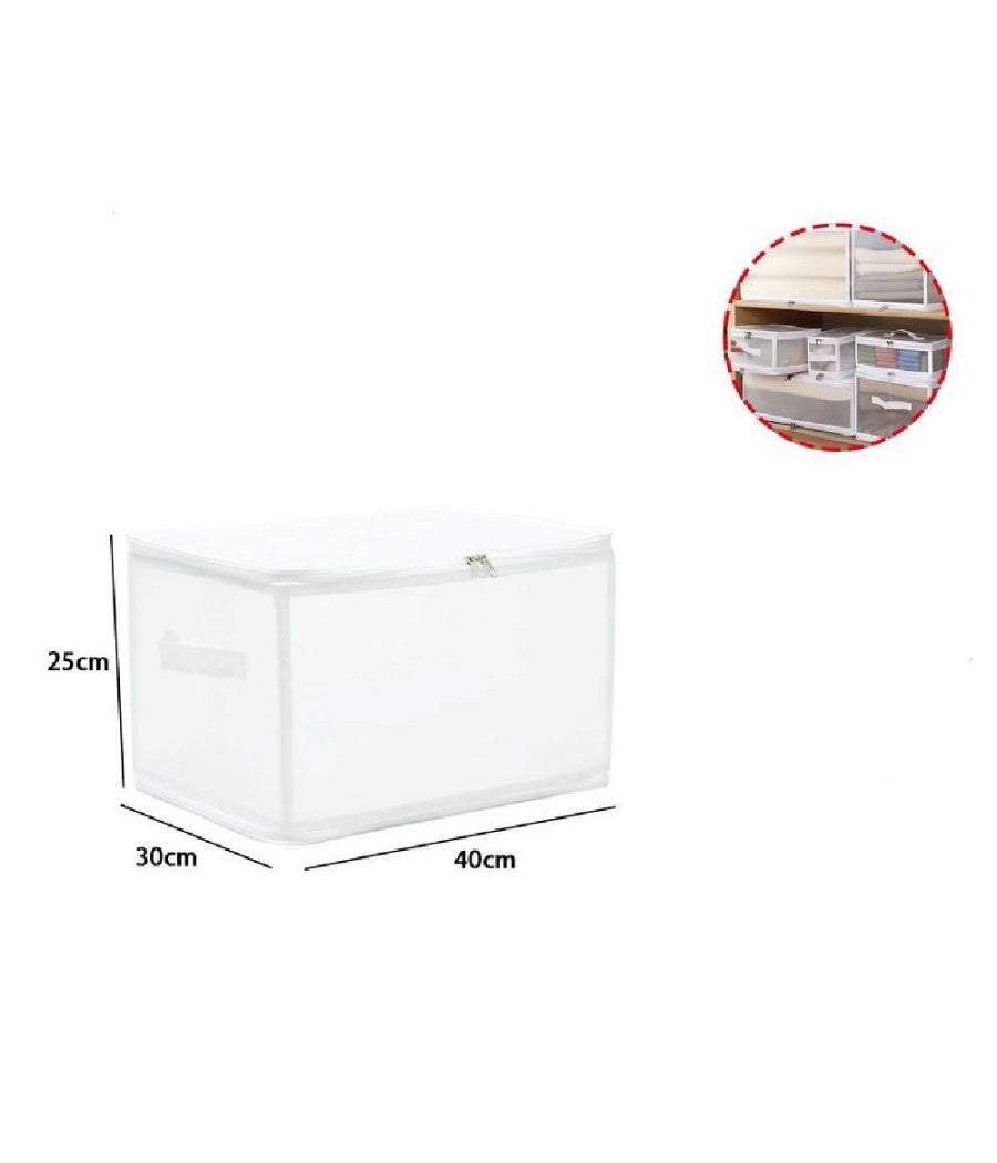 Trade Shop - Box Scatola Salvaspazio Portatutto Contenitore Organizer Armadi 40x30x25cm 59974 - - 2