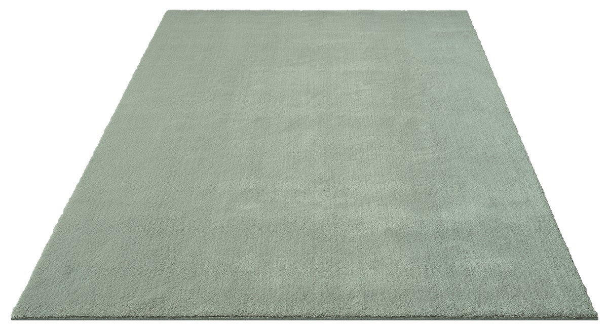 the carpet Relax tapis moelleux à poils courts, dessous antidérapant, lavable à 30 degrés, super soft, aspect fourrure, Vert, 060 x 110 cm - 3