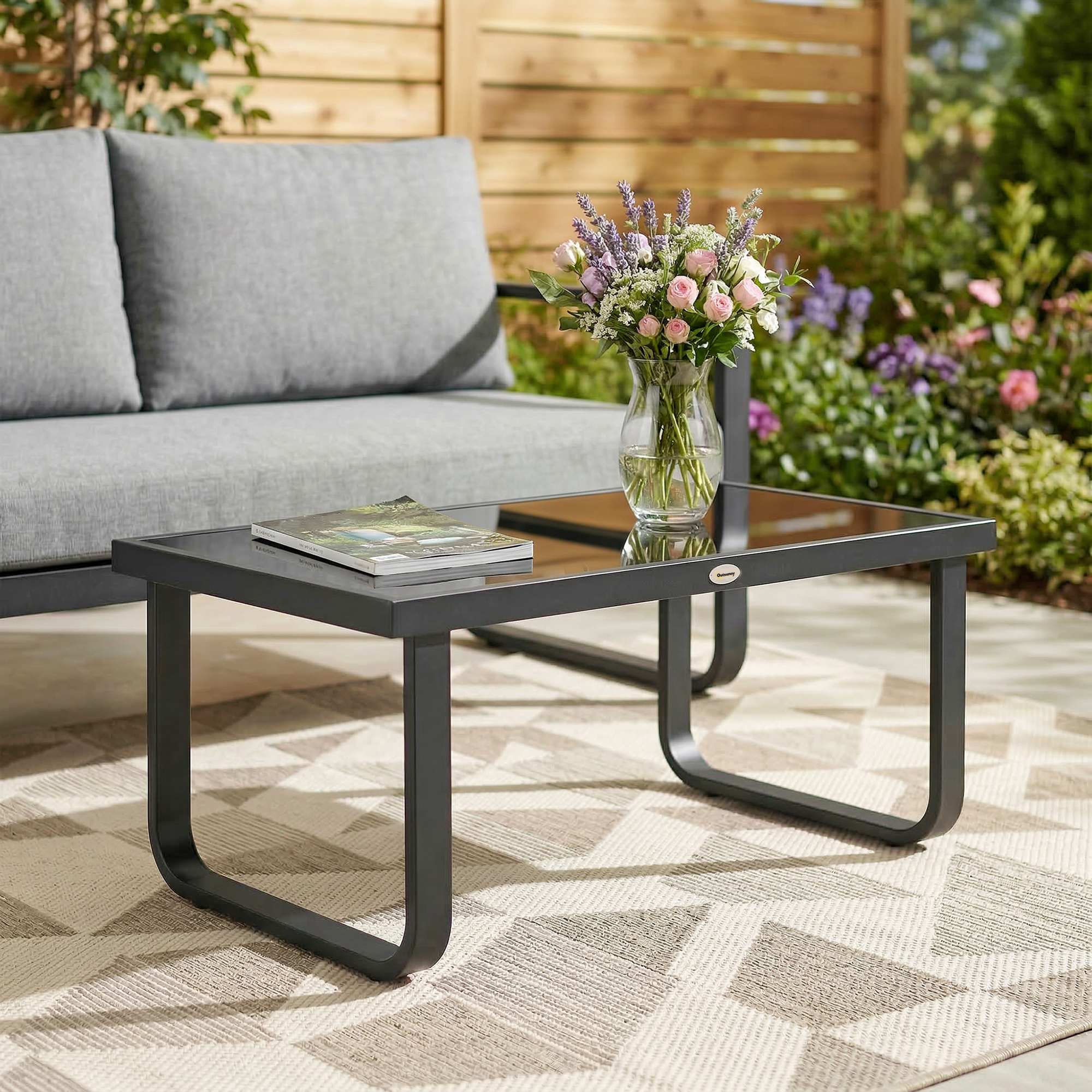 Table basse de jardin métal Outsunny - 8