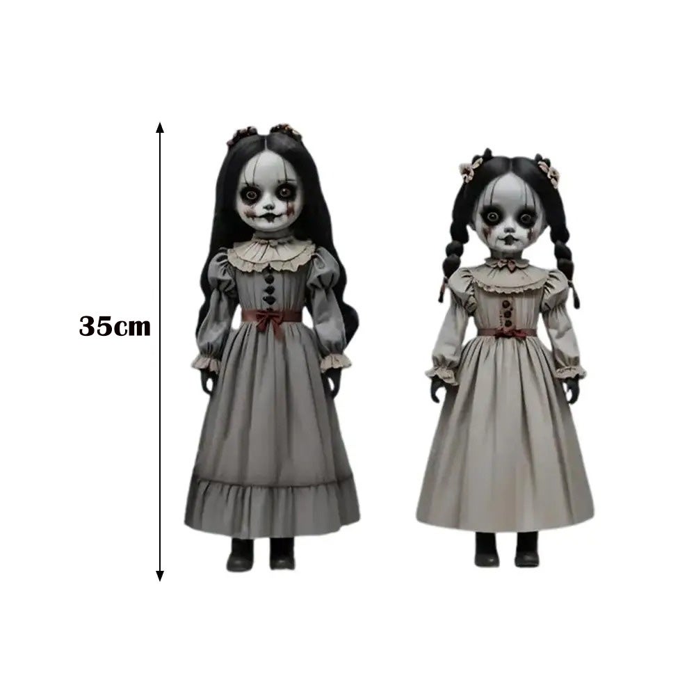 2 pezzi pupazzo fantasma di Halloween, decorazione da terra spaventosa con altalena e controllo vocale, accessorio horror - 5