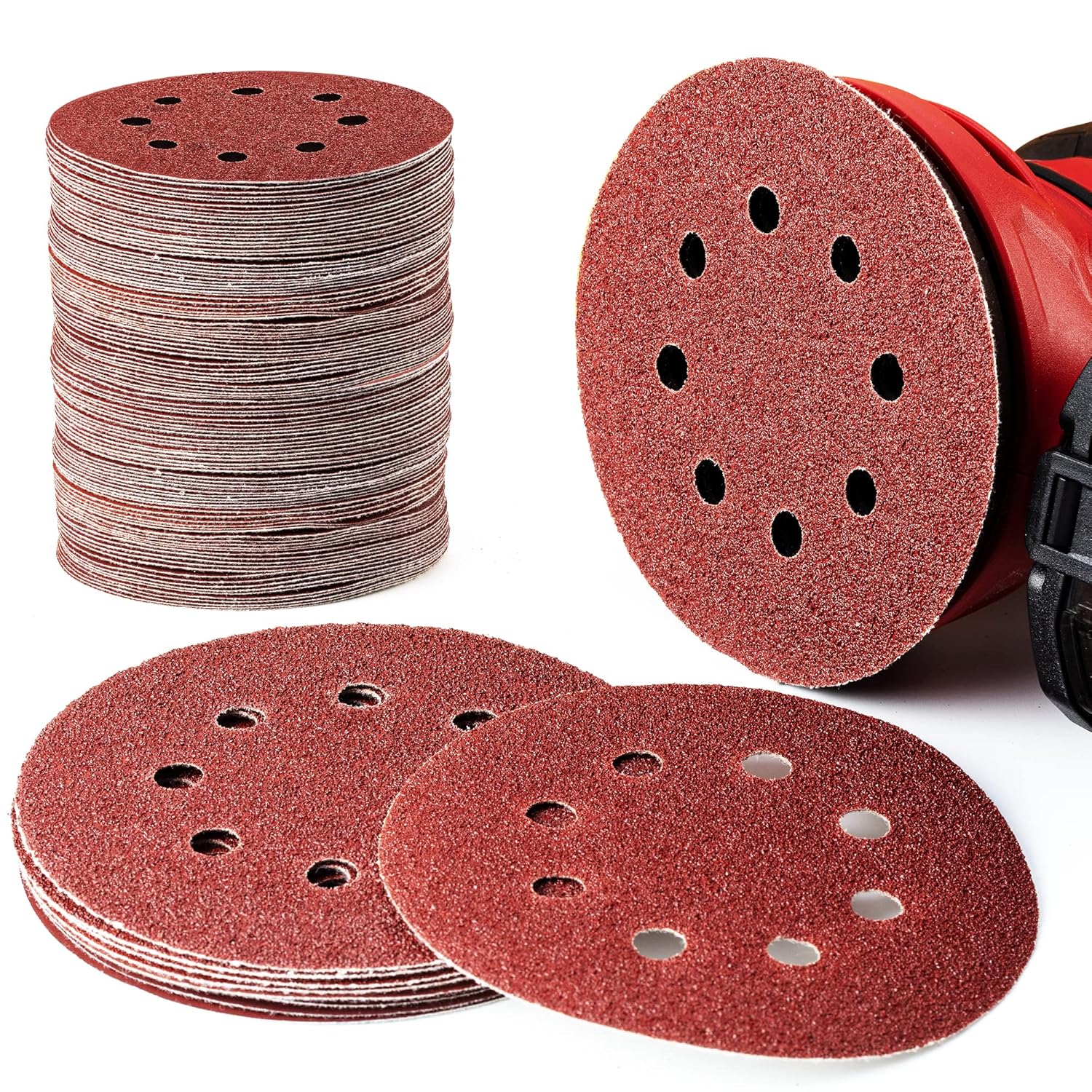 125mm 60 80 100 120 240 Krążki Ścierne Okrągły Kształt Arkusz Polerski 8 Otworów Okrągły kształt (100szt.)