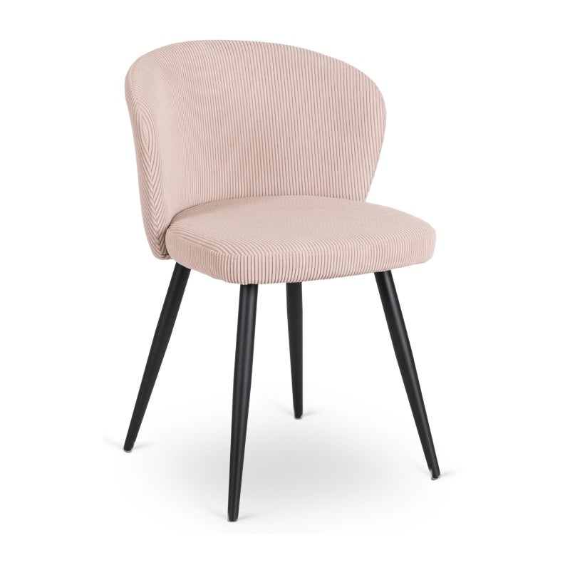 Krzesło Sztruks Tapicerowane Do Salonu Jadalni Loftowe Beżowe HAILEY