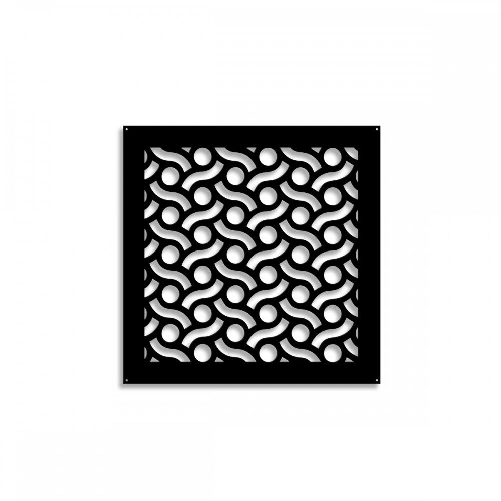 BODY - Panel perforowany z PVC - 48x48 cm, czarny, osłona przeciwsłoneczna