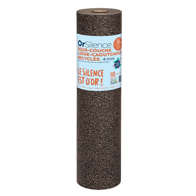 Sous Couche Sol - Sous couche en Liège et Caoutchouc Epaisseur 4mm Rouleau de 12m2 Orsilence - 4