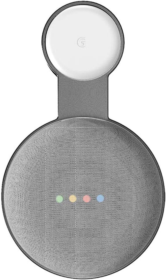 Uchwyt ścienny z pojedynczym gniazdem do głośnika Google Nest Mini, asystenta głosowego, zarządzania kablami, czarny