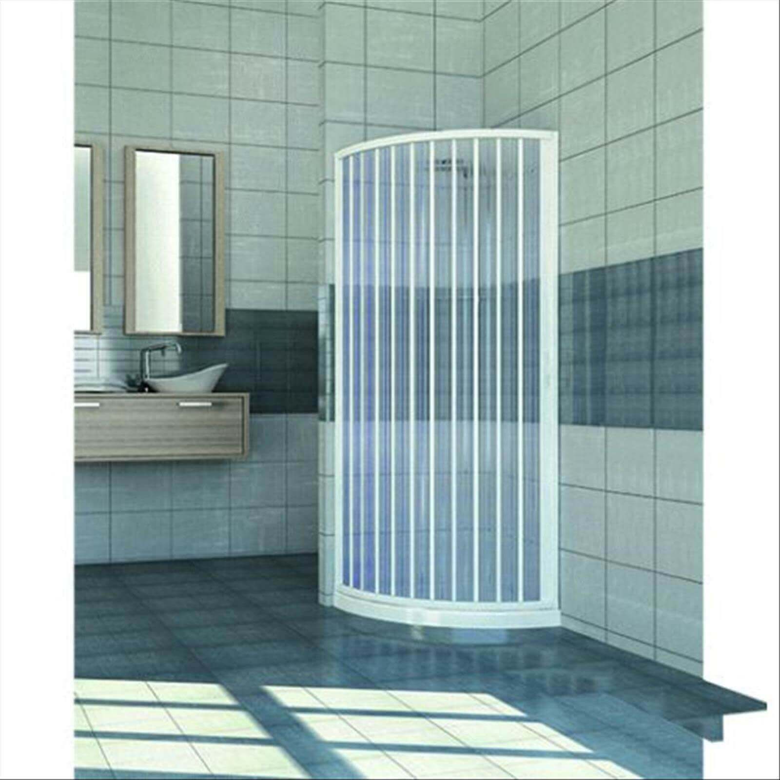 Mampara de Ducha 90x90 CM Semicircular de PVC mod. Scorpione con apertura Lateral - 5