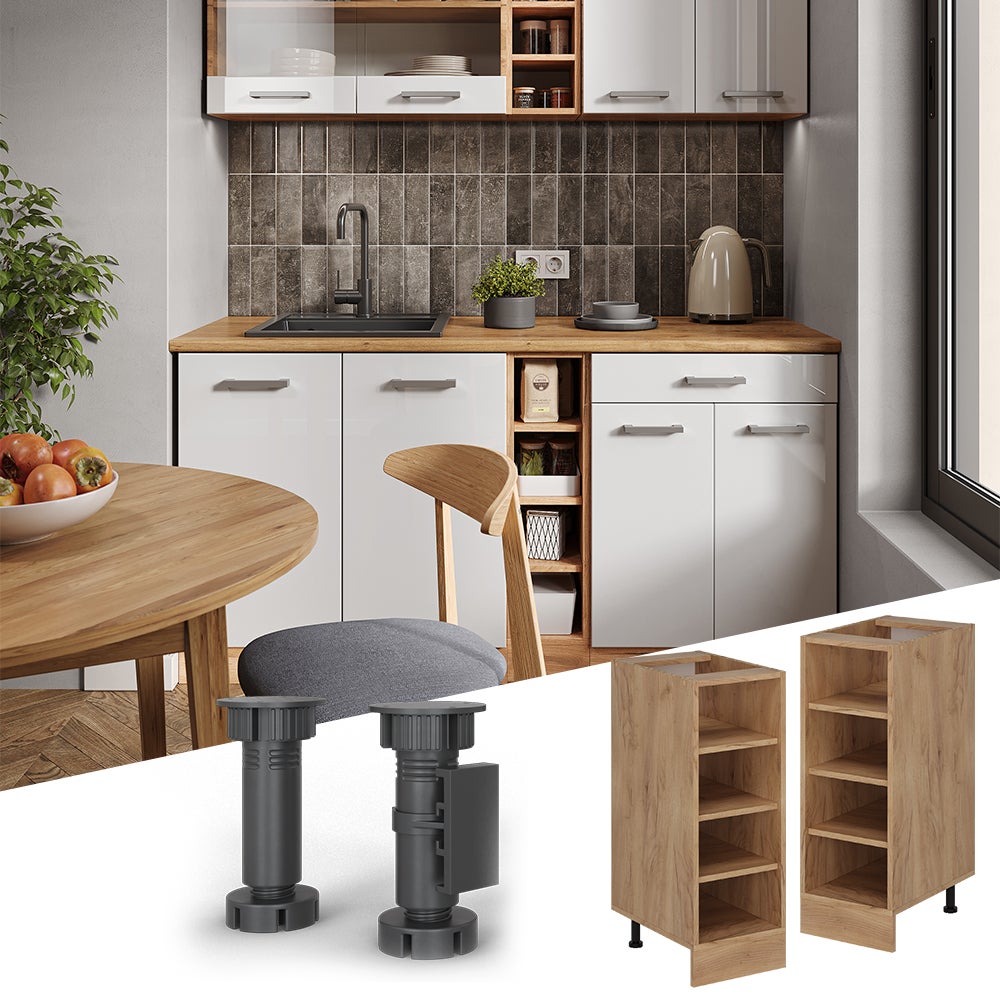 Vicco Etagère de cuisine R-Line, Chêne de force doré, 30cm sans PT - 3