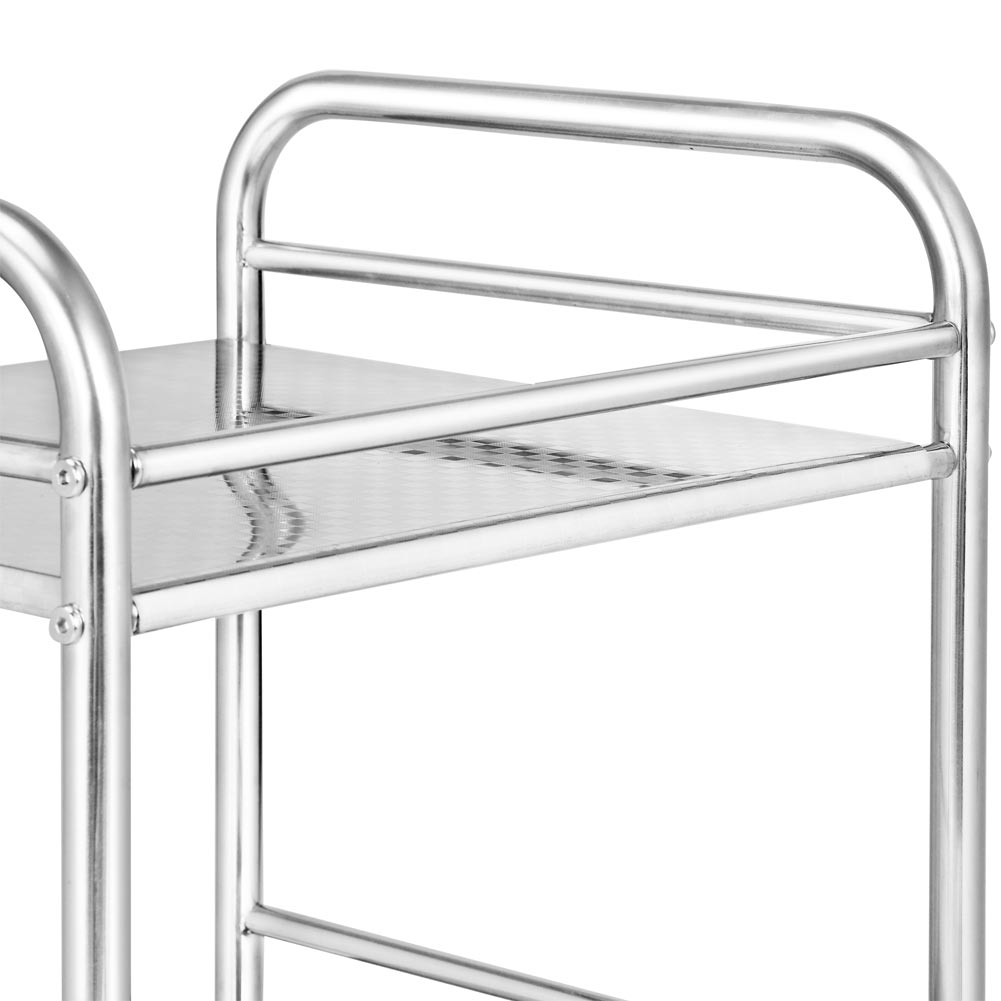 Carrello Portaoggetti Pieghevole 3 Ripiani In Metallo, Su Ruote, Per Salone/cucina/bagno, 60 Kg Portata - 3