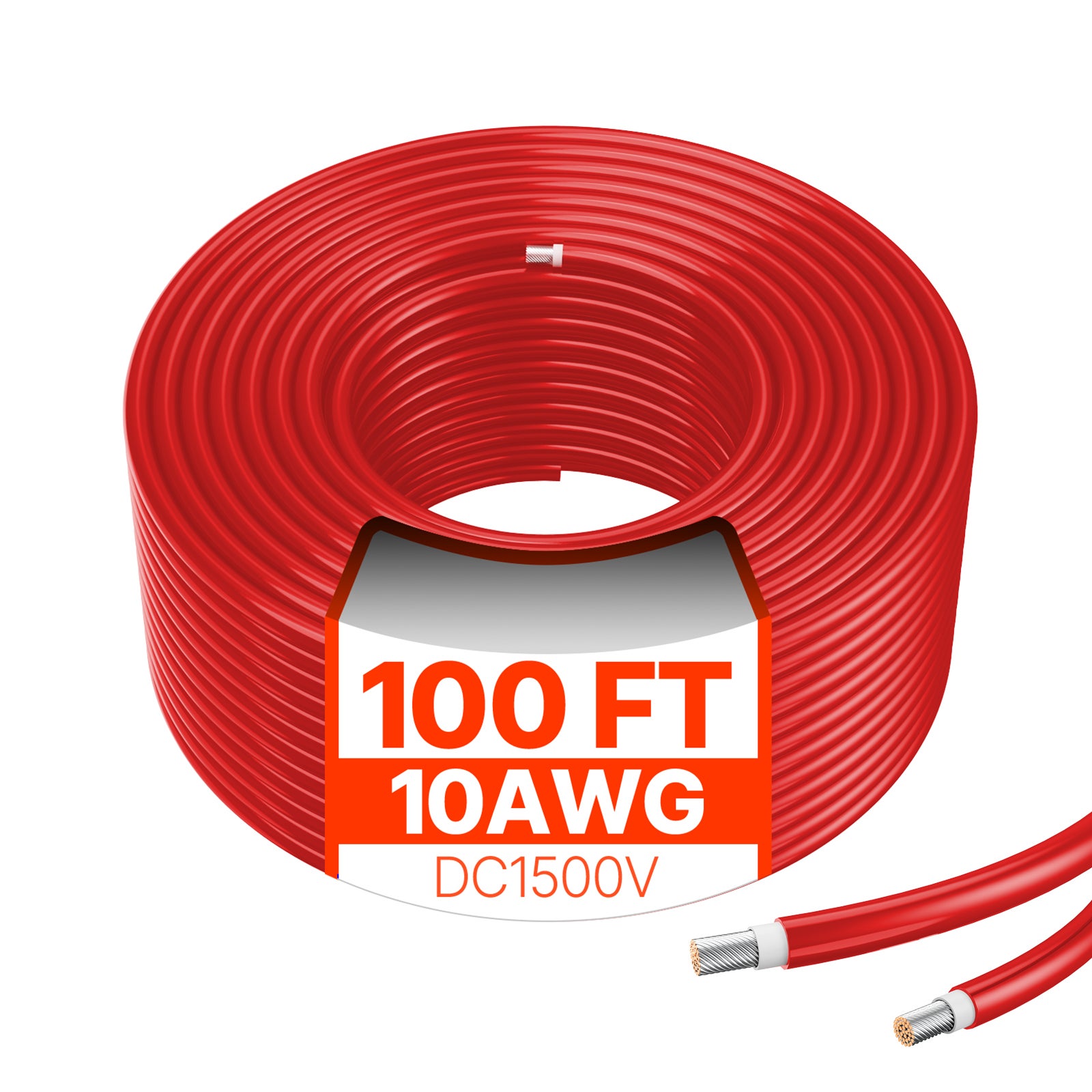 VEVOR 30,48m Kabel solarny Przedłużacz do paneli słonecznych 6mm²/10AWG IP67 Kabel PV czerwony