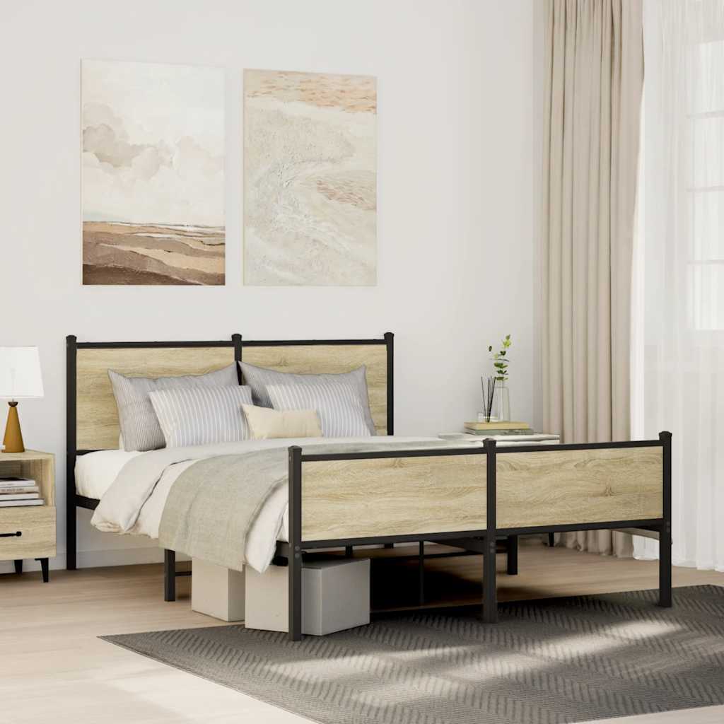 Łóżko Metalowe Czarne Rama łóżka Ze Stelażem Łóżko Do Sypialni Pokoju 140x200 cm