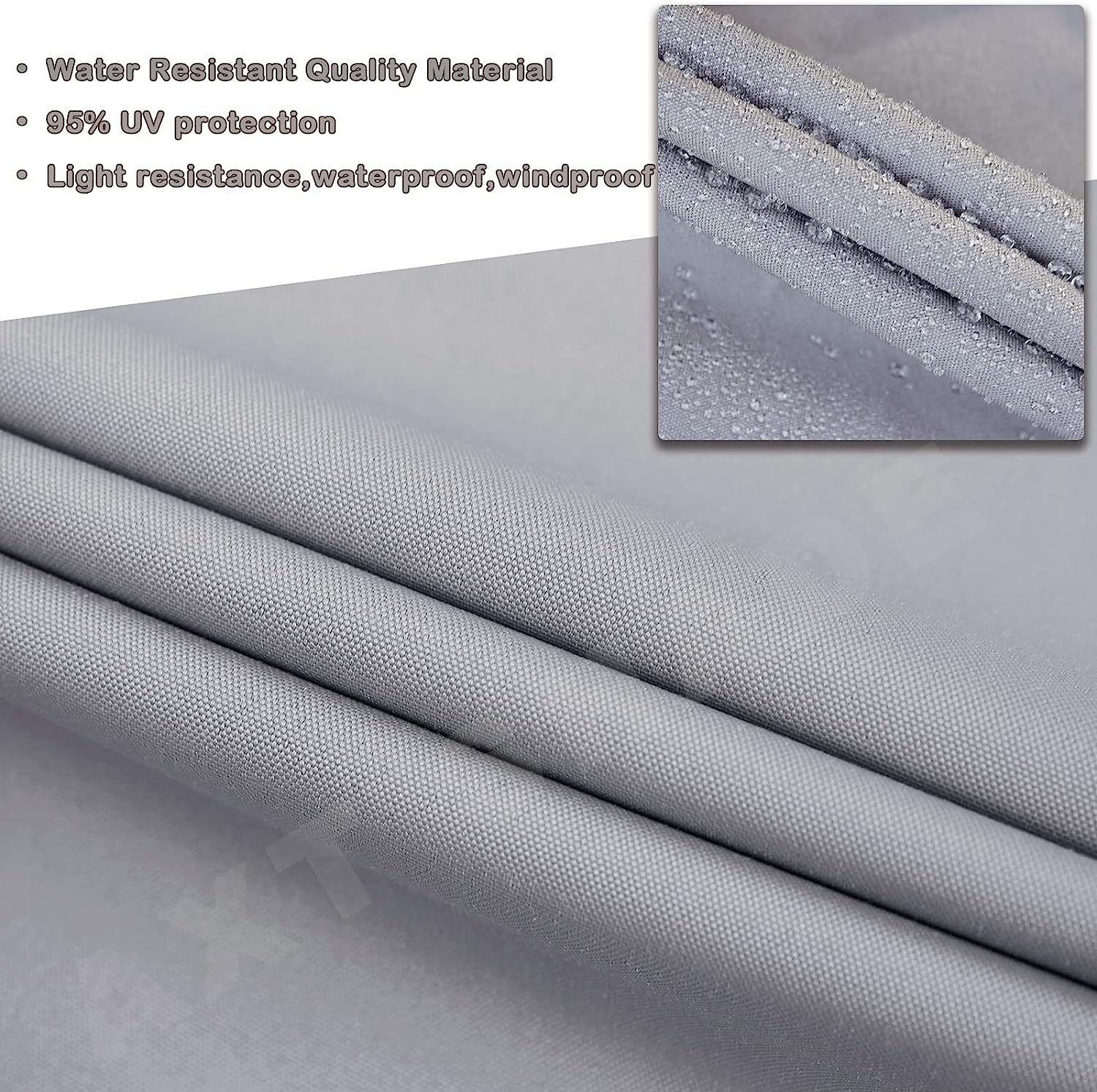 Voile d'ombrage imperméable rectangulaire 4x6m Protection Rayons UV pour Extérieur Terrasse Patio Jardin-Gris - 3