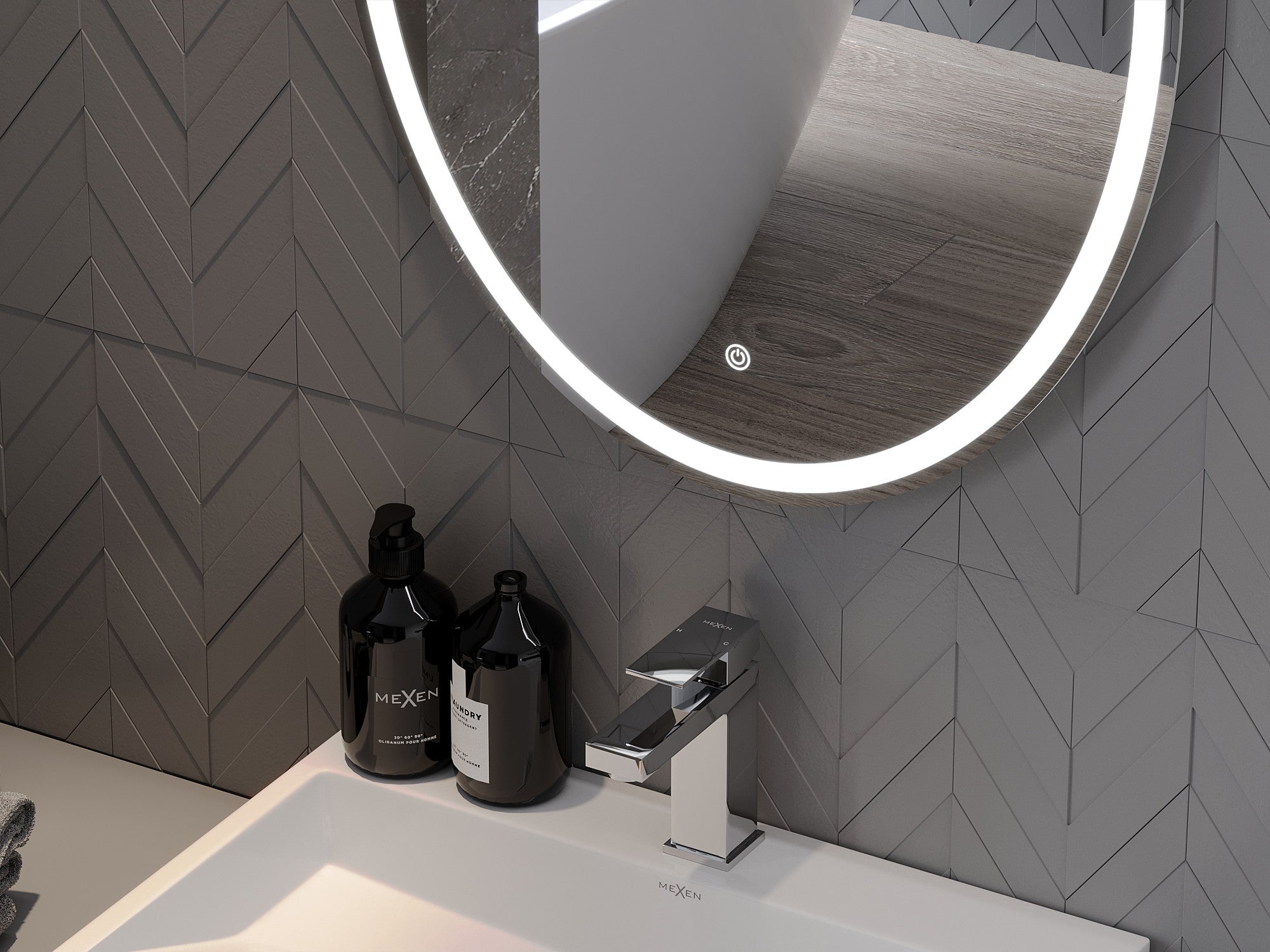 Mexen Elz lustro łazienkowe podświetlane 50 x 70 cm, LED 6000K, antypara - 9802-050-070-611-00 - 5