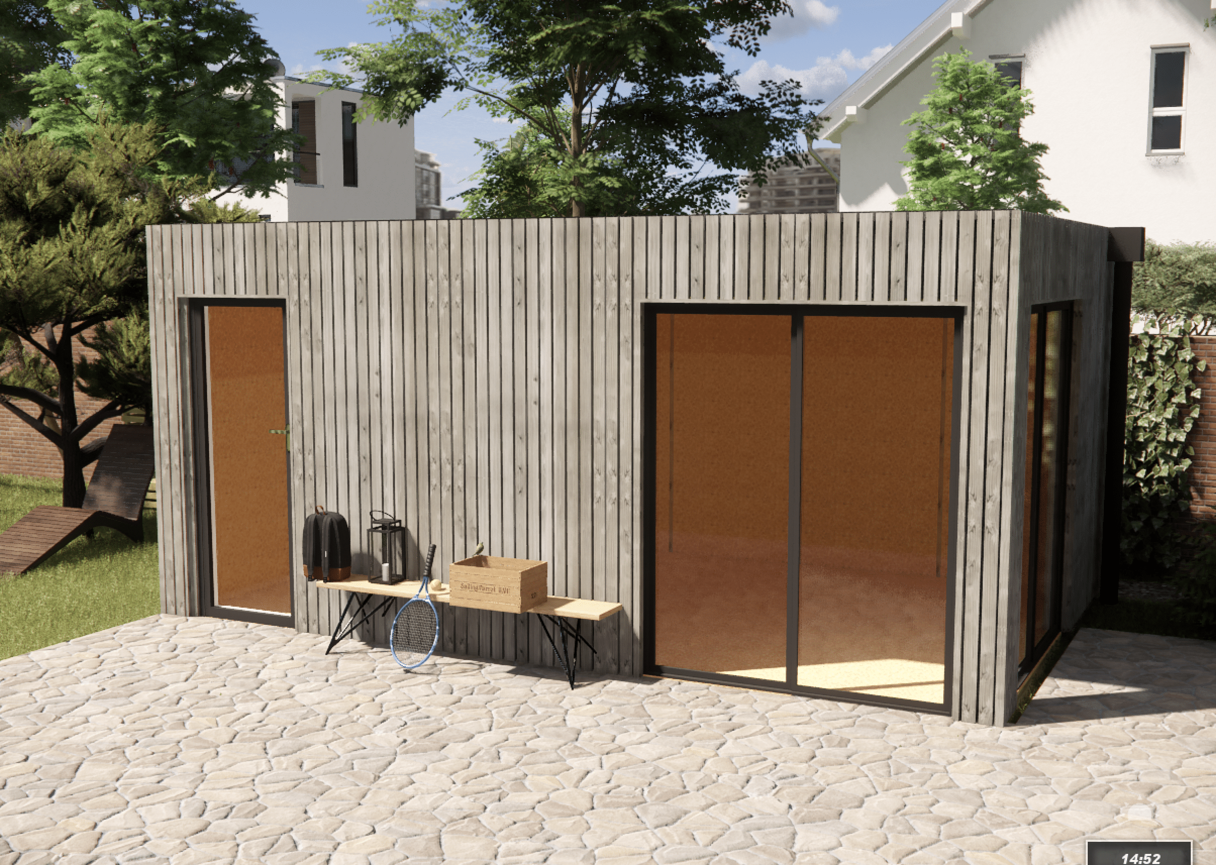 Extension maison en bois en bois 5,5 x 3,5 x 2,7 m - 6