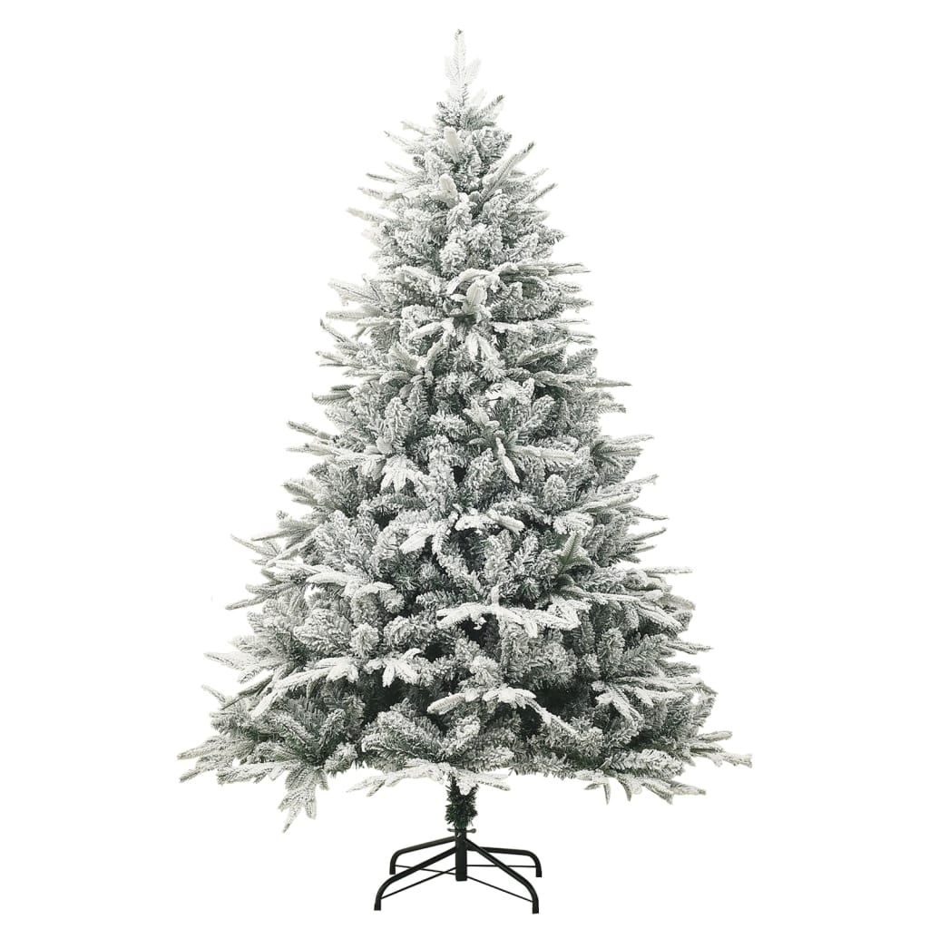 vidaXL Árvore de Natal artificial com neve 210 cm PVC e PE verde - 7