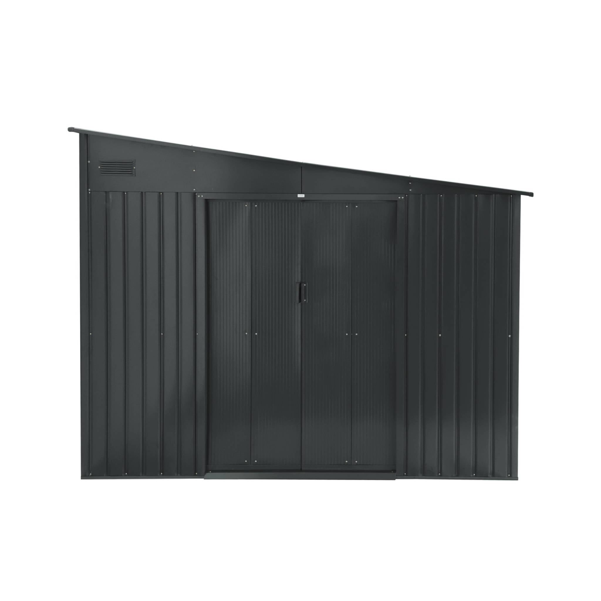 Abri de jardin acier 8.96m² avec kit d'ancrage anthracite L 277.5 x l 322 x H 203 cm - Ornay ORNAY - 2