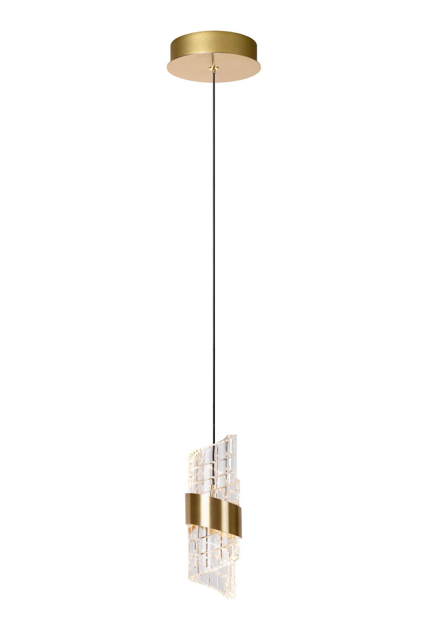 Lampa wisząca LED KLIGANDE 7W Ciepła biel 680lm metal złoto-odcienie złota wym:150x13x13cm IP20 Lucide