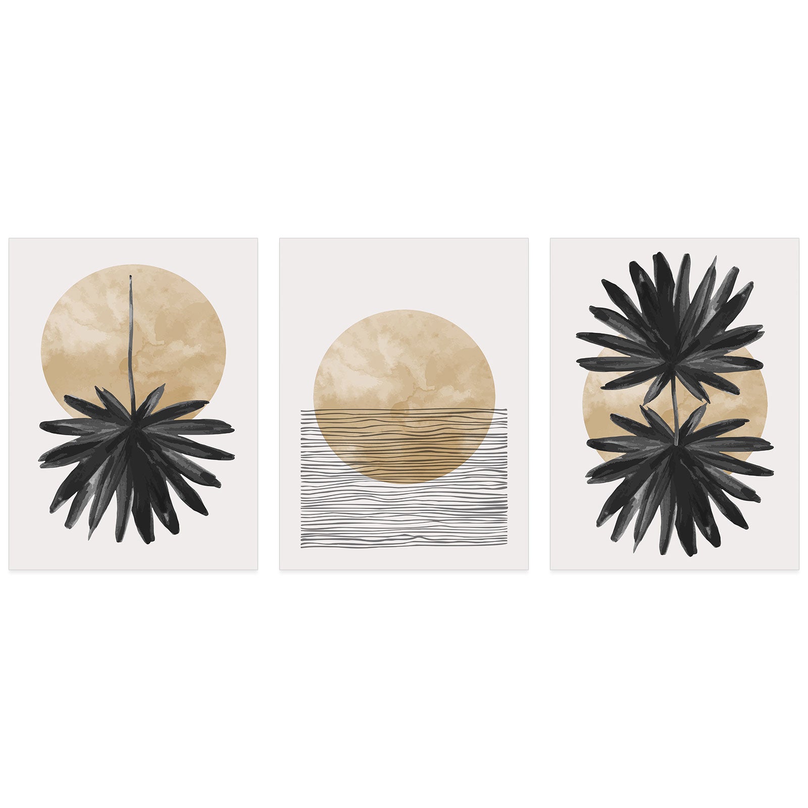 Lot de 3 Affiches / Posters Triptyque - Brune soleil 3617689996219 - Bordure Noire et Blanche - 3 Affiches - 21x29,7 cm (Cadres non fournis) - 2