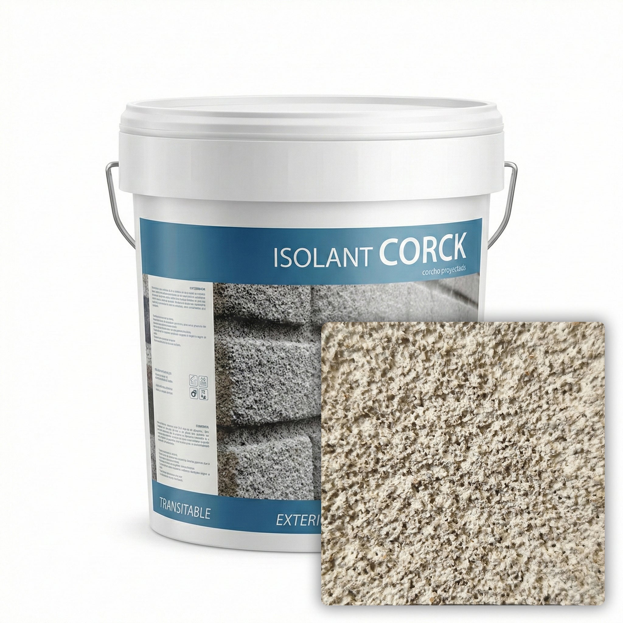 Corcho proyectado isolantcorck aislante térmico acústico exterior interior 12kg color blanco roto (base bl)