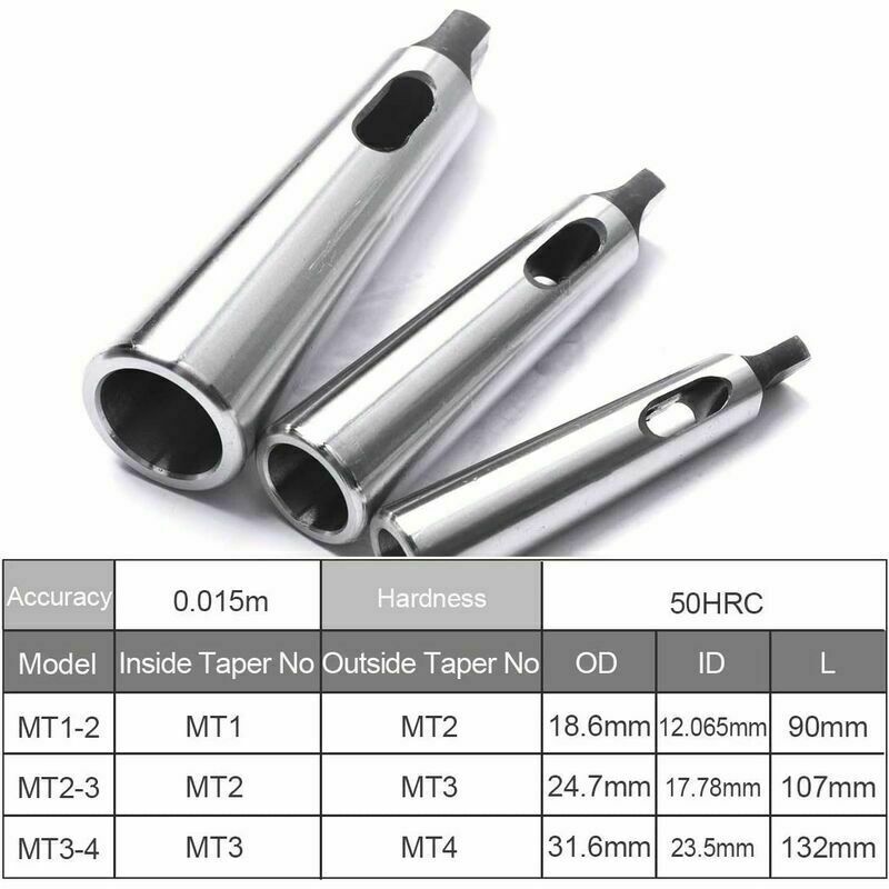 Cône Morse douille de perçage Réduction adaptateur pour tour de fraisage (MT1 à MT2, MT3 à MT2, MT3 à MT4,3pcs) - 2