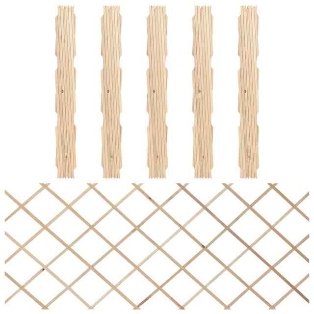 Płotki kratkowe, 5 szt., lite drewno jodłowe, 180x80 cm vidaXL