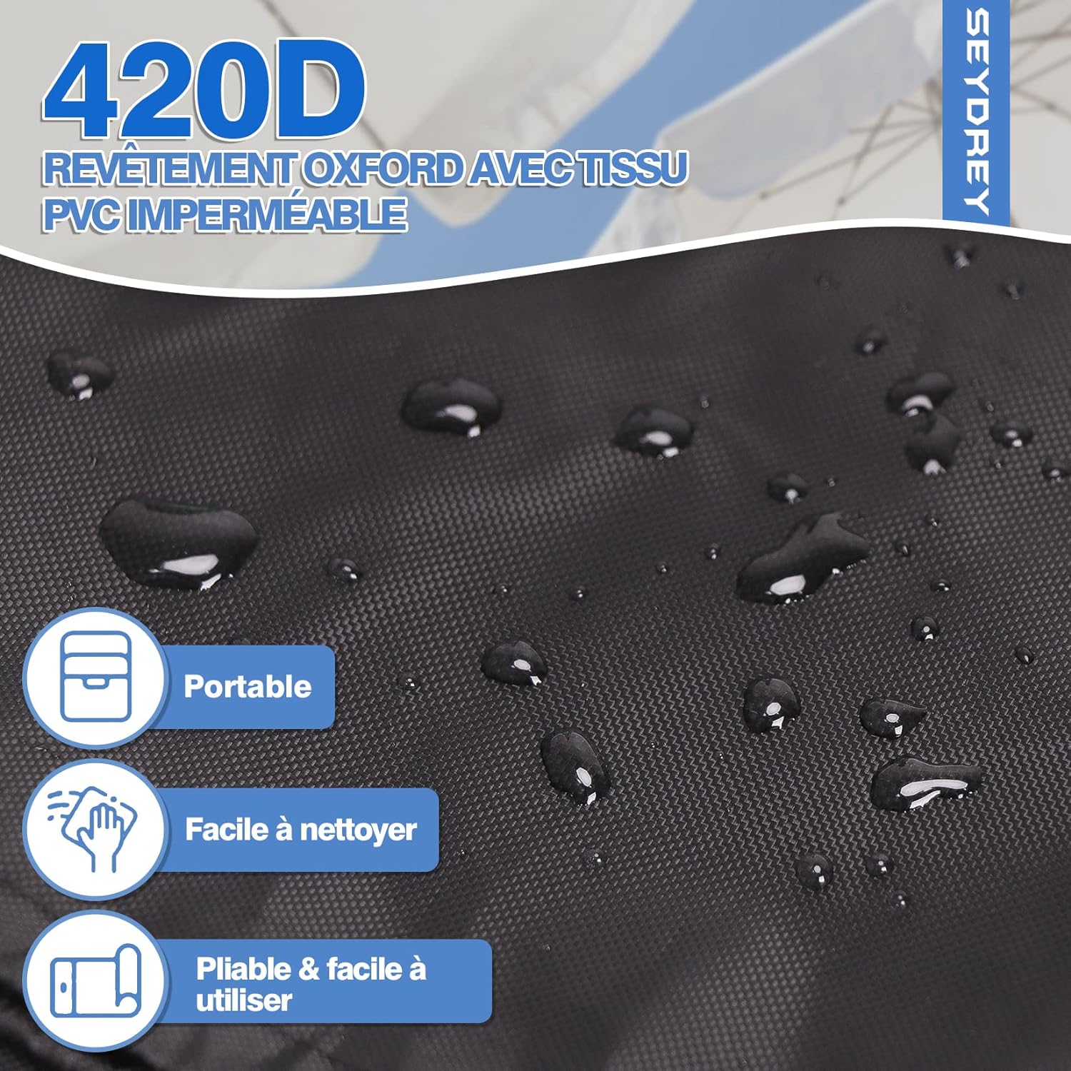Housse de Protection pour Parasol Jardin Couverture 210D Oxford 265 x 50 x 70 x 40cm avec Perche Télescopique Anti-UV étanche - 5
