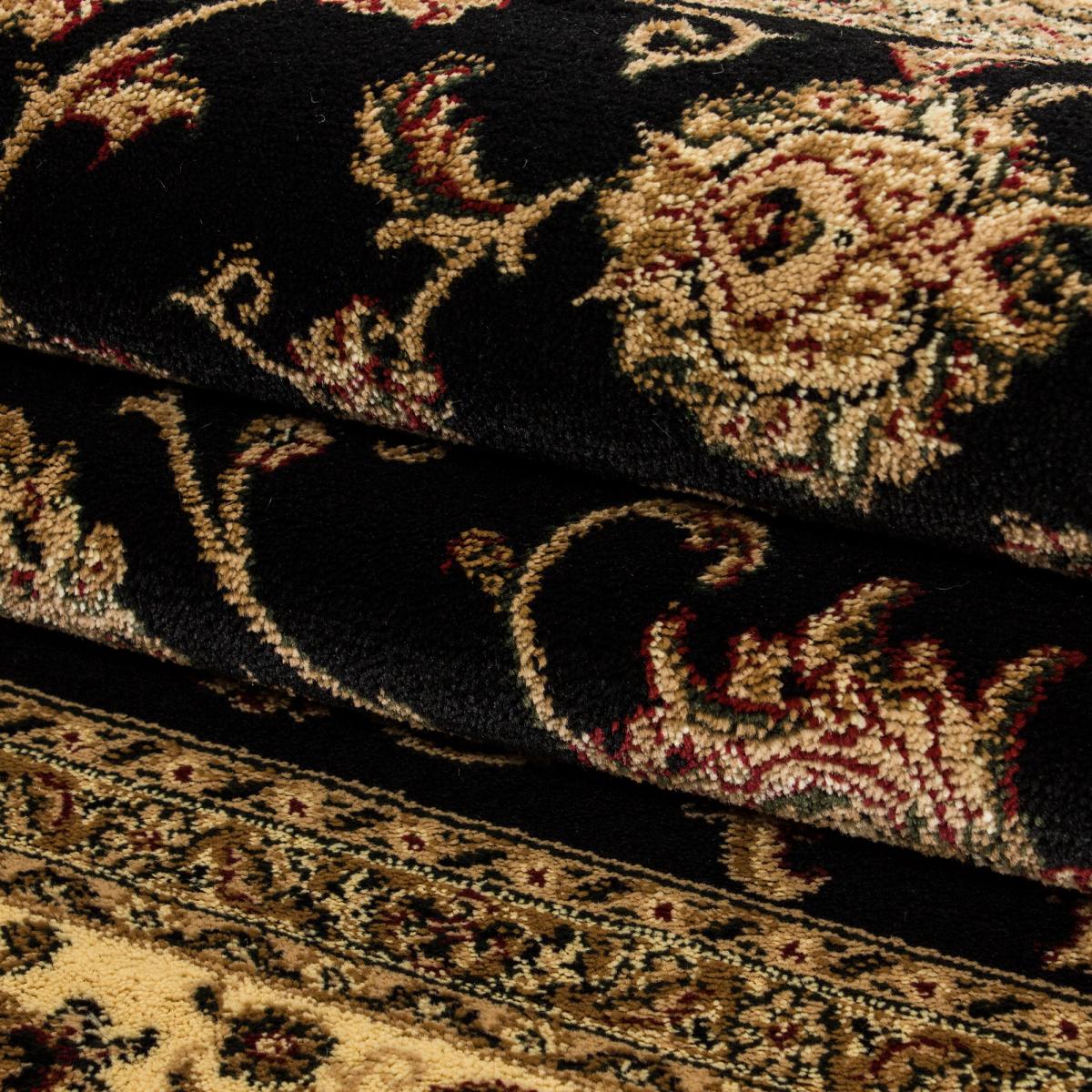 Tapis orient 120x170 rectangle noir tissé motifs orientaux BISKO 1 - 3