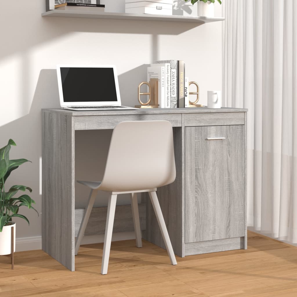 Bureau，Table de travail，Table d'étude Sonoma gris 100x50x76 cm Bois d'ingénierie CWV41020 - 2