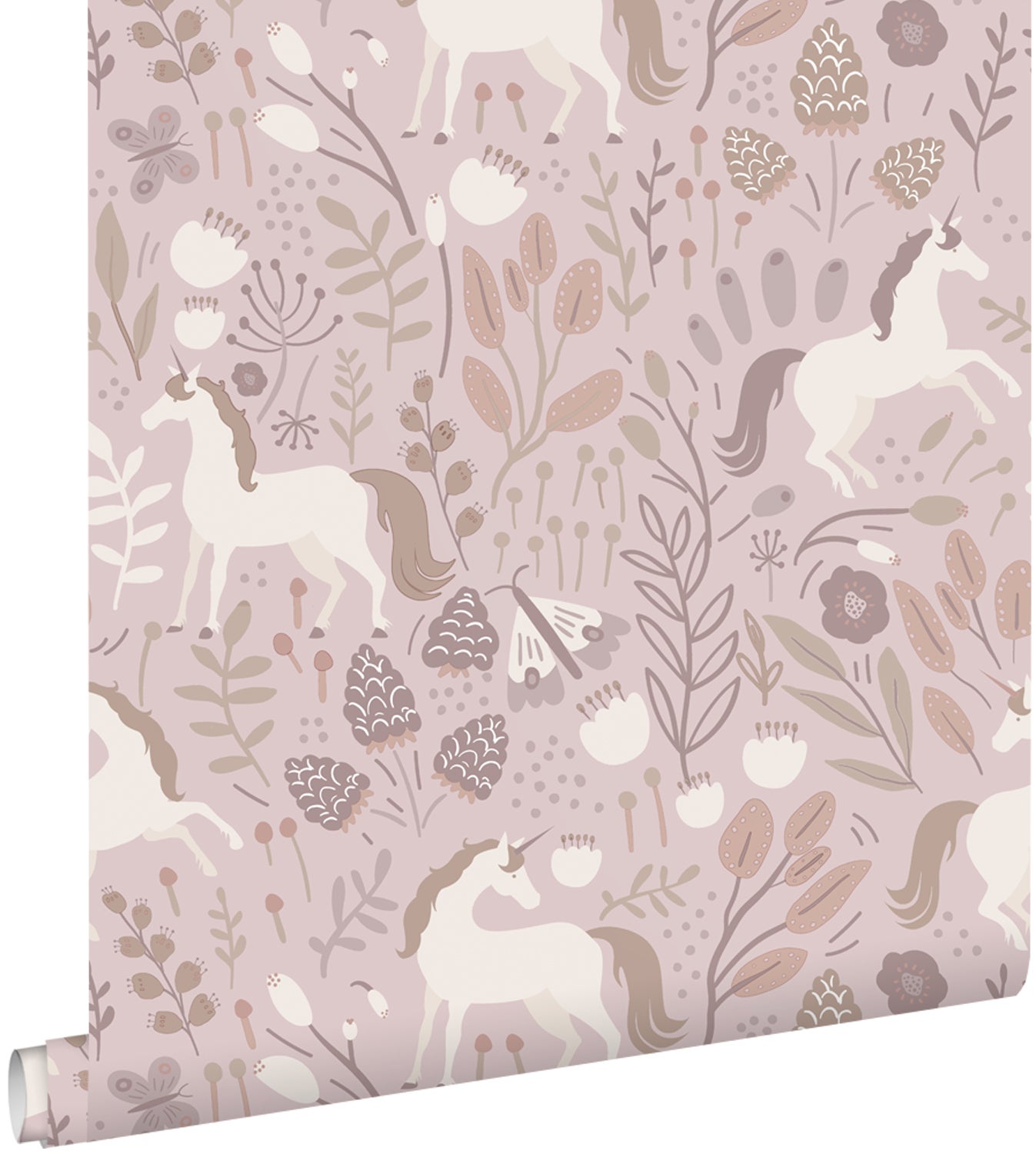Tapeta jednorożce fioletowego mauve - 53 cm x 10.05 m - ESTAHOME
