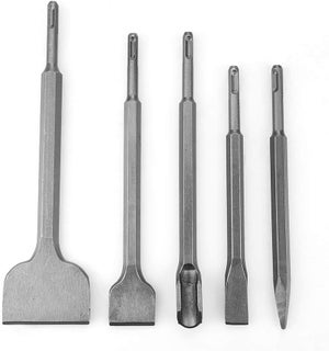 Lot De 6 Burins SDS Plus - Ciseau, Burin Plat Et Pointu Pour Marteau Perforateur - Idéal Béton, Carrelage Et Maçonnerie