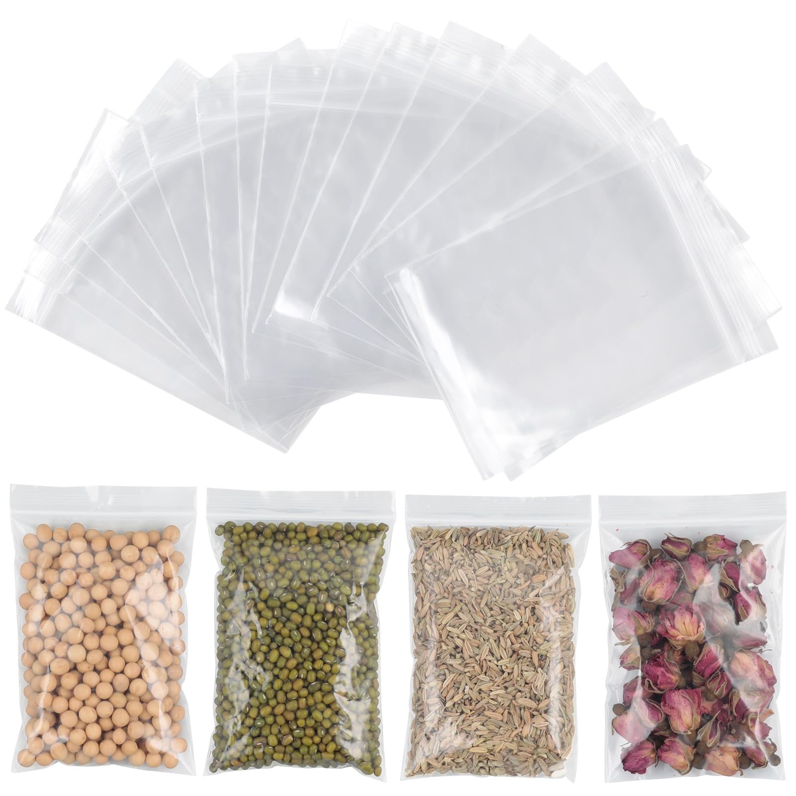 AiQInu 100 Pezzi Sacchetti Plastica 10 x 15 cm, Sacchetti Alimenti