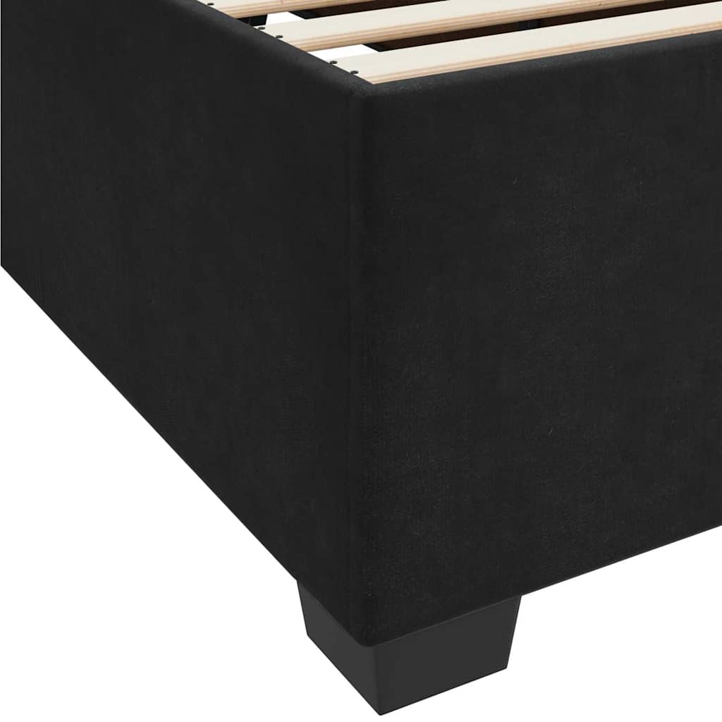 Cadre de lit avec matelas en tissu noir pour la chambre, 200 × 200 cm - 8