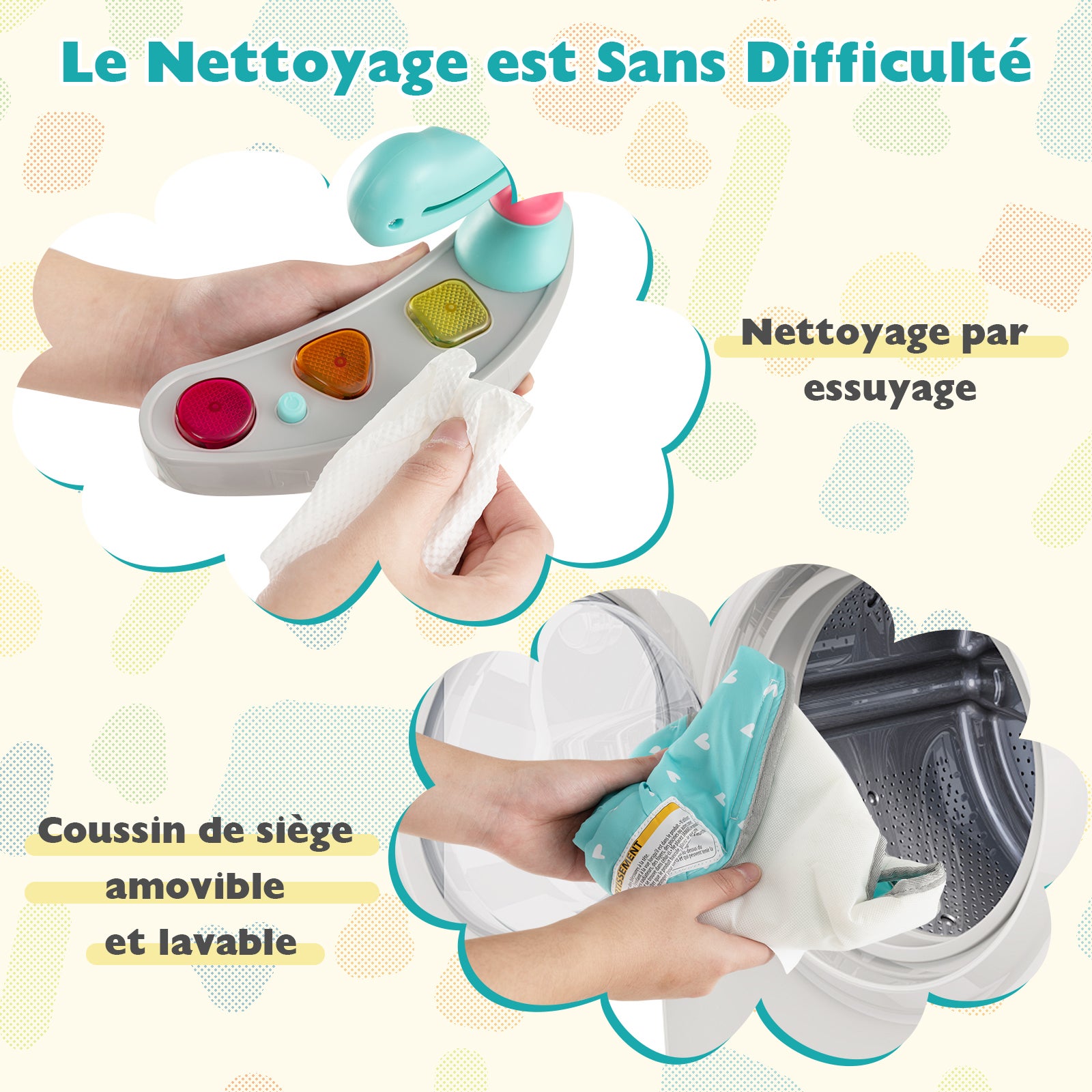 Jumperoo per Bambini, Centro attività Saltella con Altezza Regolabile, Gioco Saltellante con Sedile Girevole a 360°, Saltarello per Neonati co - 4