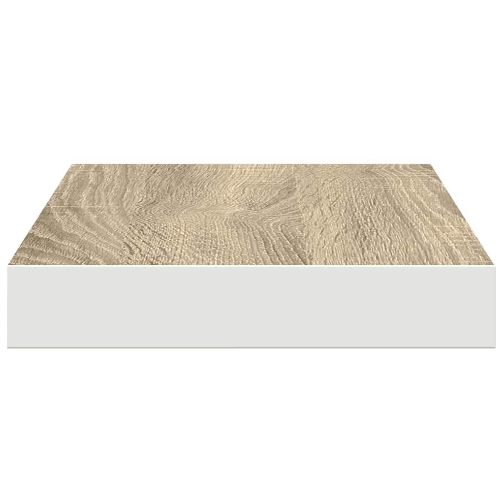 vidaXL Étagères flottantes 2 pcs Chêne et blanc 40x23,5x3,8 cm MDF - 8