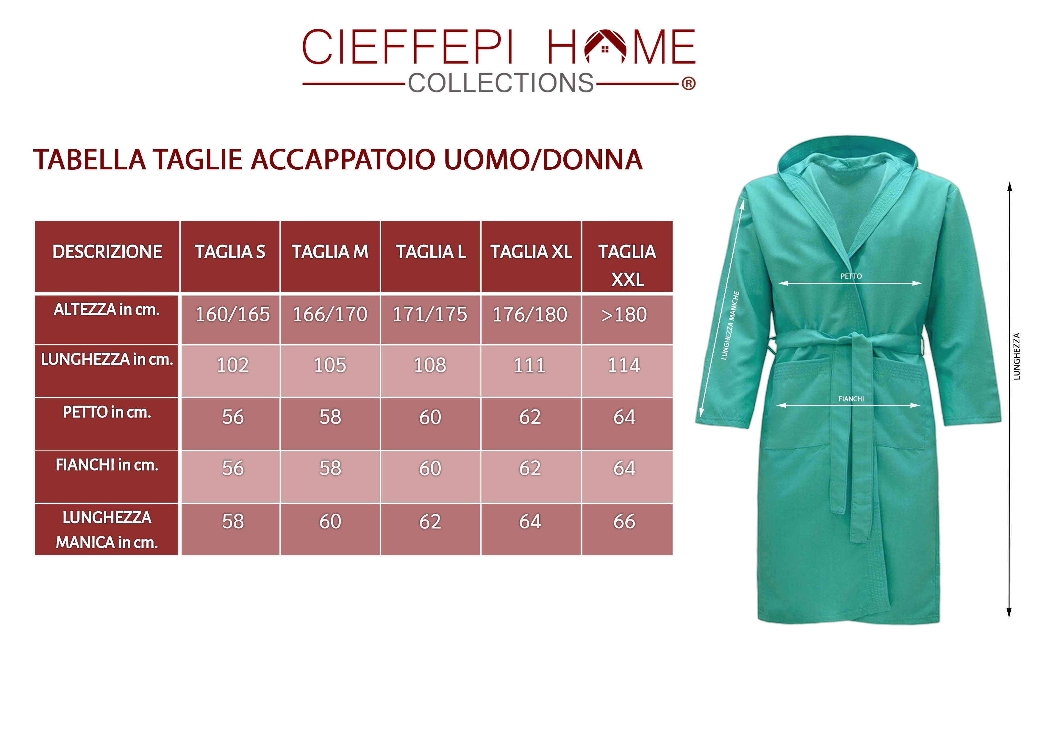 GYM personalizzato Accappatoio microfibra unisex con cappuccio + telo personalizzato - Cieffepi Home Collections - Tortora - M - 2