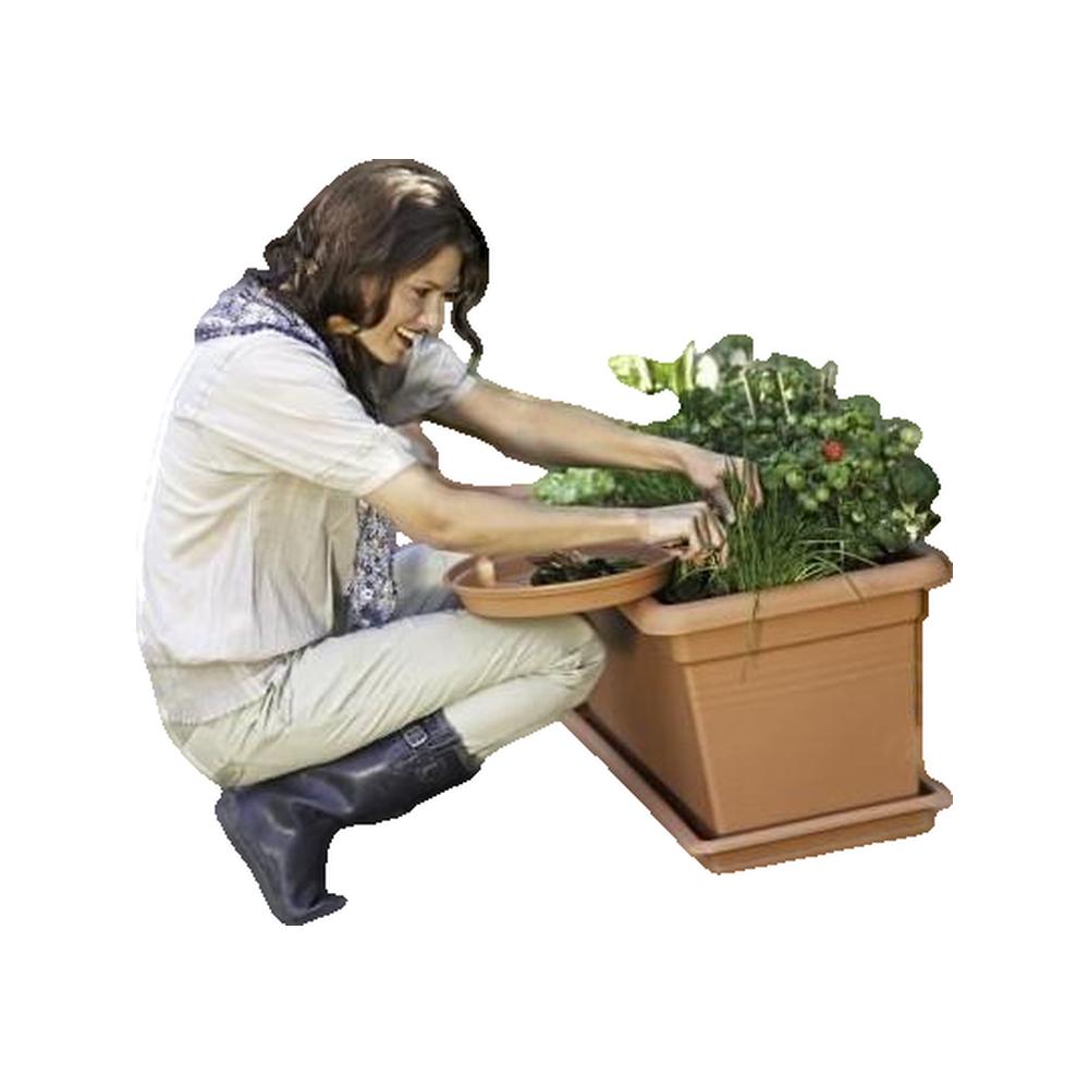 Soucoupe pour jardiniere 100 - Terre cuite doux - XXL - Extérieur Ø 89,7 x 5,7 cm - Elho - 2