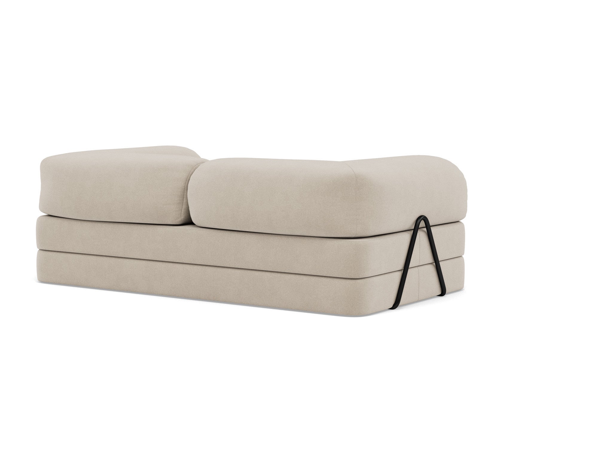 Canapé droit convertible 3 places en velours texturé beige - NEBULA - Best Mobilier - 5