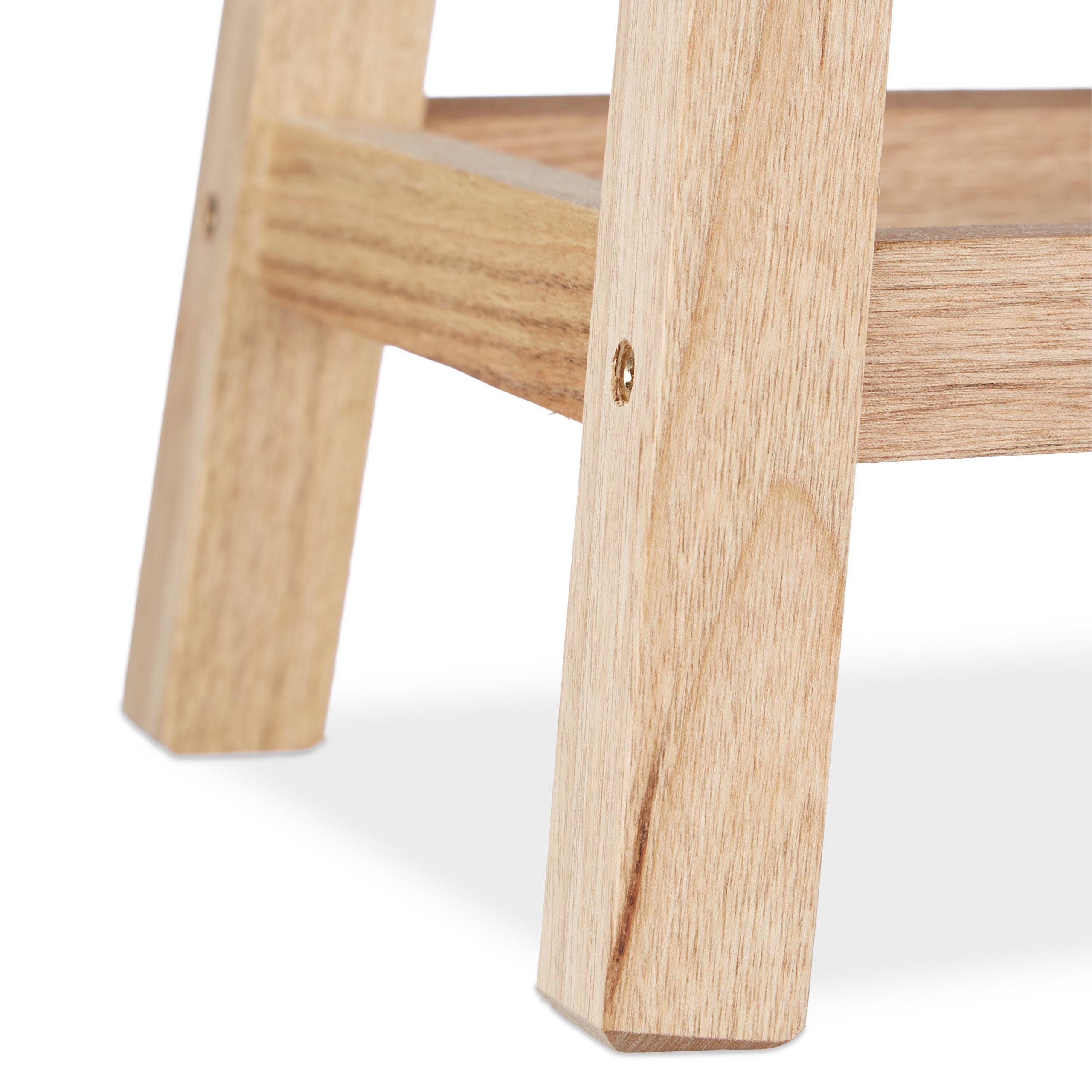 Tabouret repose-pied en bois support pour pot de fleurs et plantes en noyer 25,5x29,5x22cm, nature, Relaxdays - 7