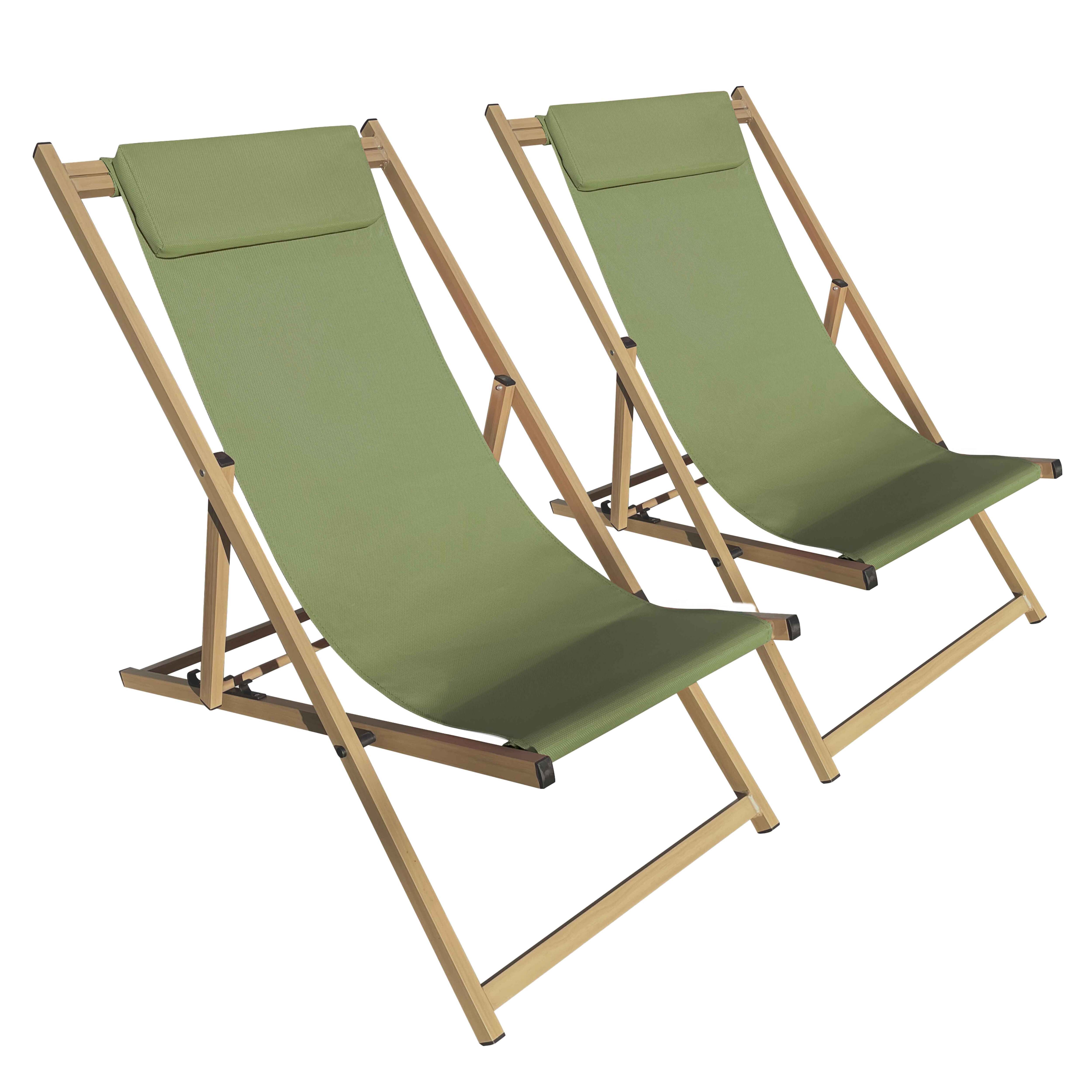 SereneLife Set di 2 Sedie Reclinabili Pieghevoli, Sdraio Regolabili con