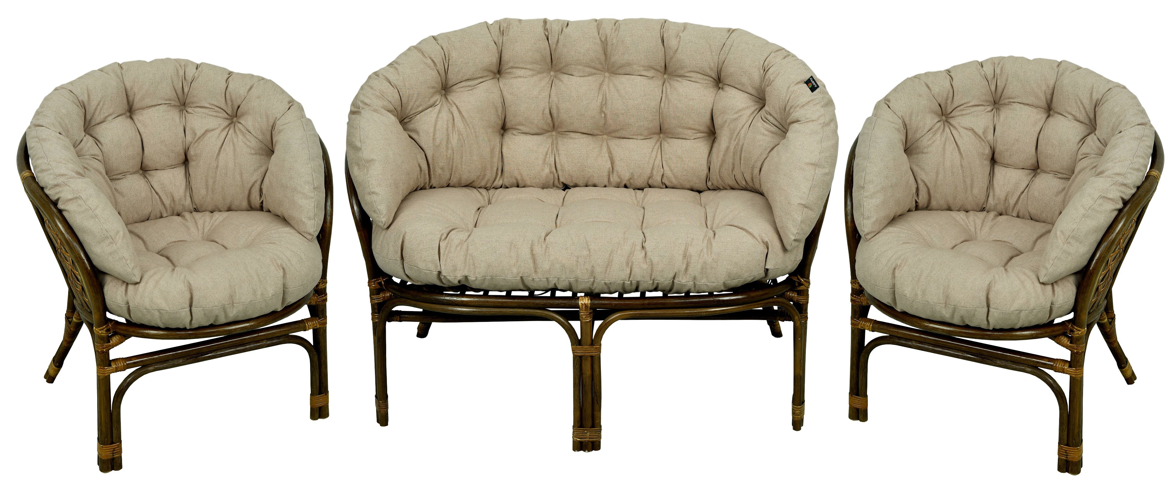 Poduszki na meble rattanowe wiklinowe AMPO komplet beżowy wodoodporna 1 szt.