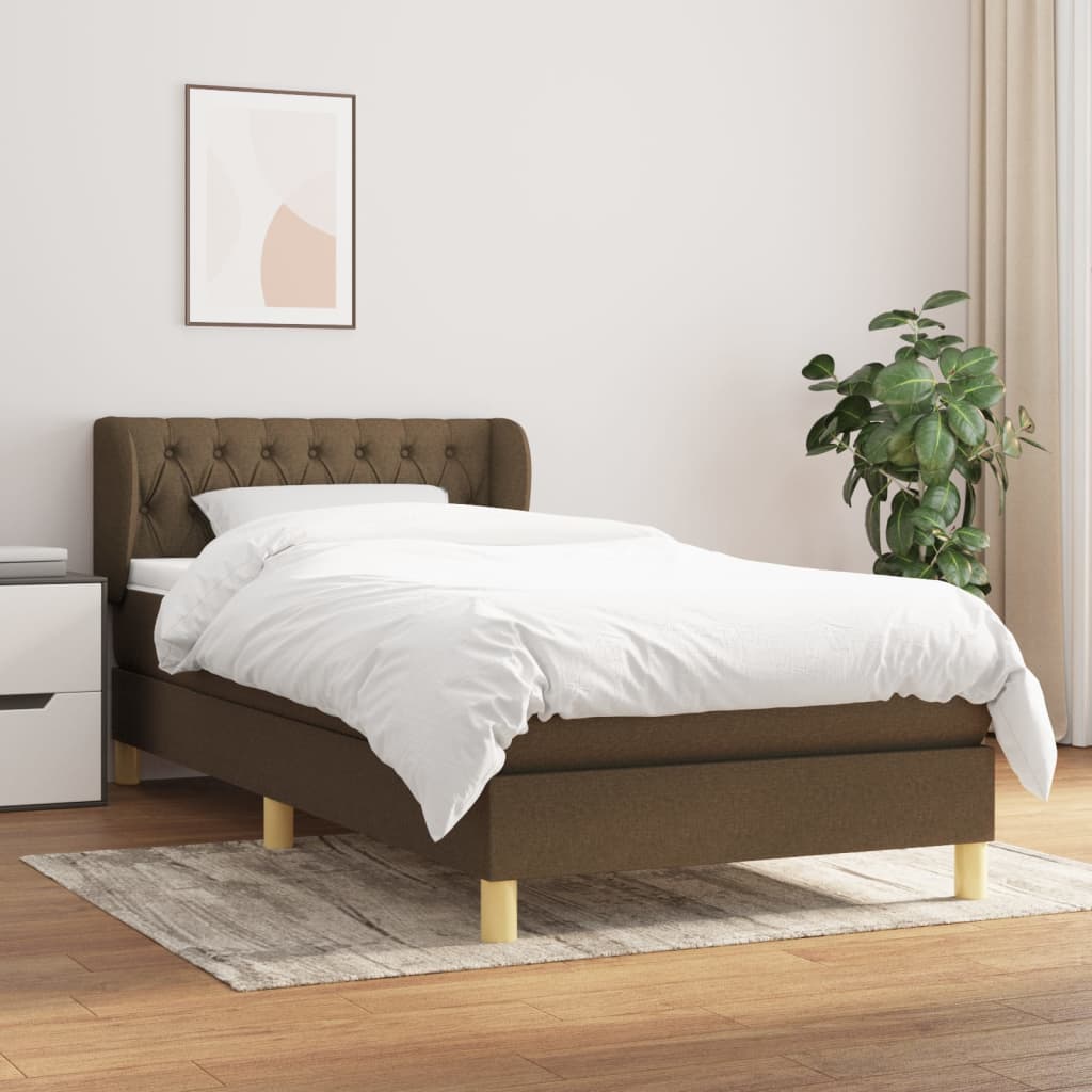 Sommier à lattes de lit avec matelas Marron foncé 140x190 cm - Lit