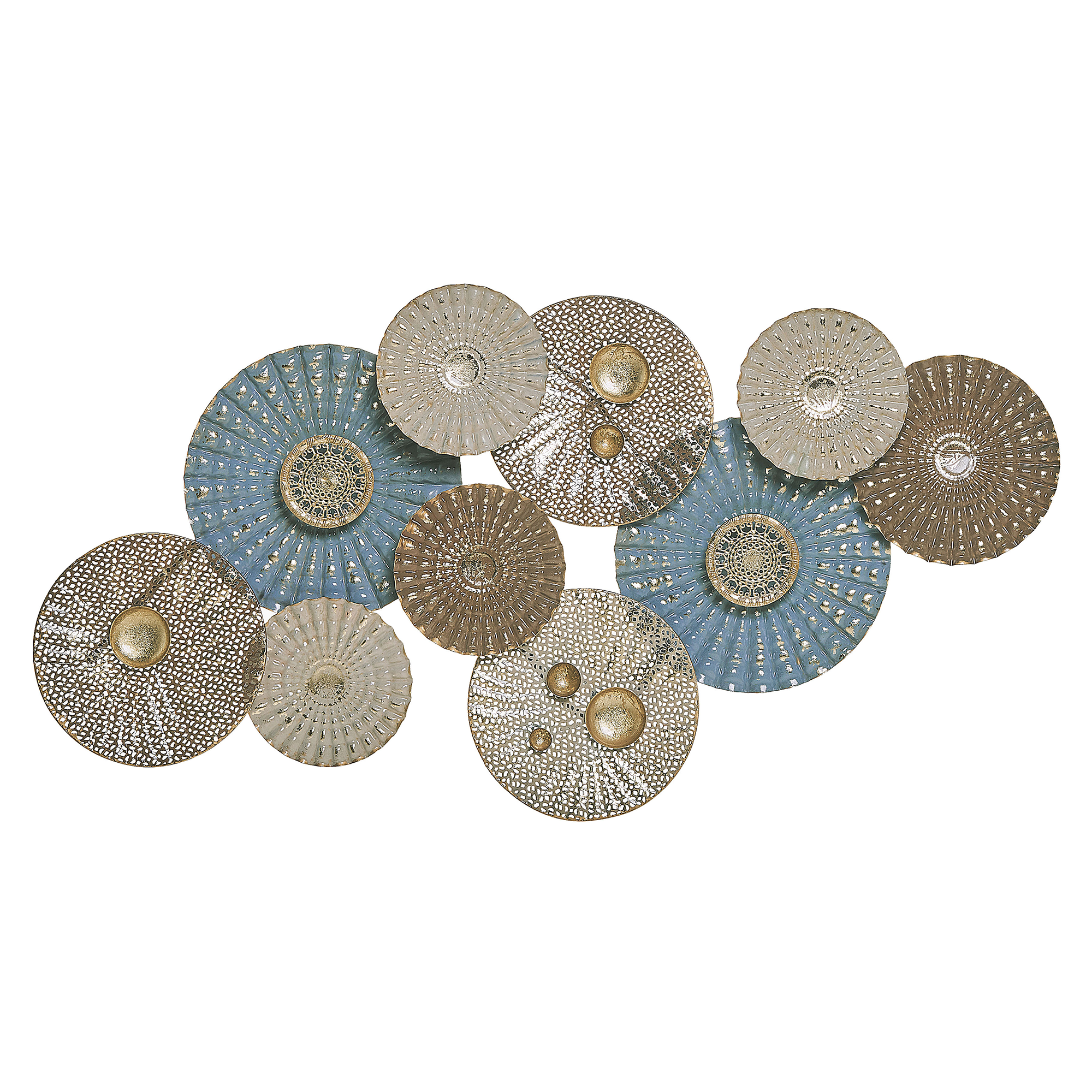 Beliani decoración de pared hassium metal 48 cm azul