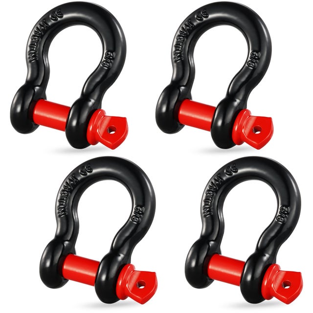 Poignée avec anneau D VEVOR 16 mm,jeu de 4 poignées de remorquage en acier,charge de rupture 13 t,avec paire de vis 19 mm,poignée de récupération