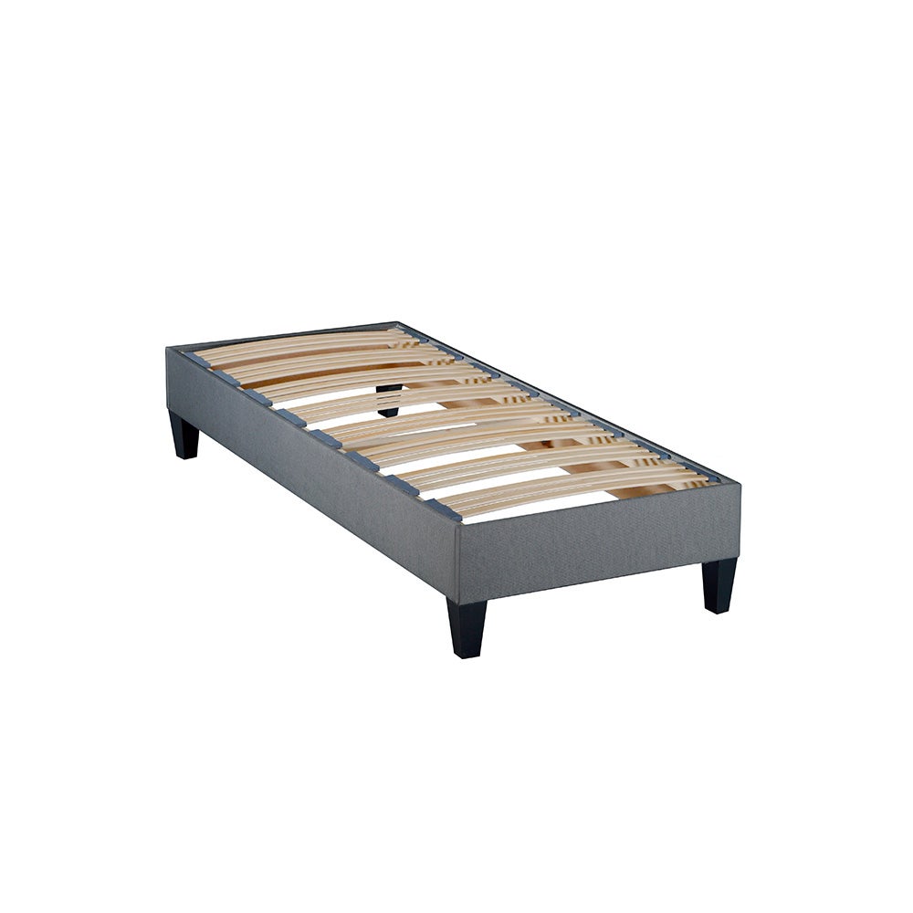 Vidaxl sommier à ressorts de lit gris foncé 90x190 cm velours