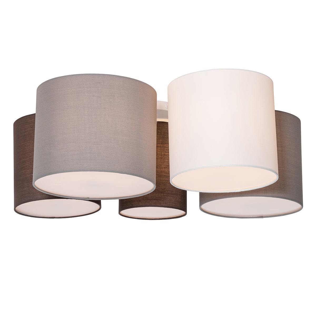 Lampa sufitowa biała, szara i brązowa 5-światłowa - Multidrum