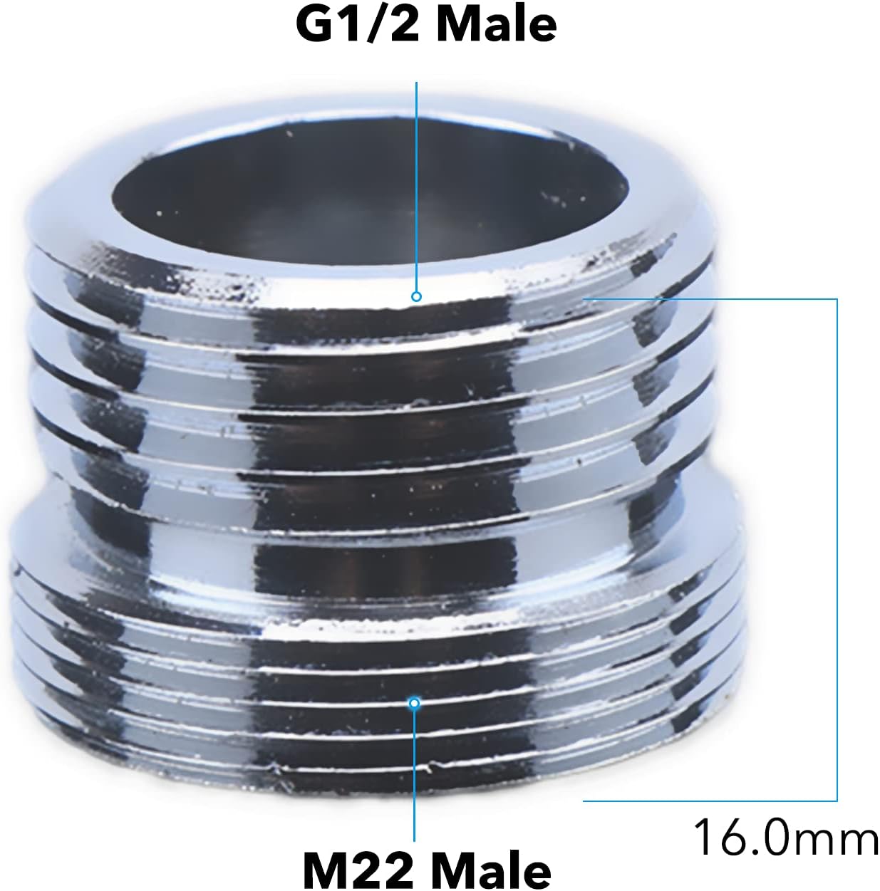 Zawór przełączający 3-drożny do kranu G1/2 i adaptera kranu M22 x M24 - Zawór przełączający głowicę prysznicową G1/2 i adapter - 4