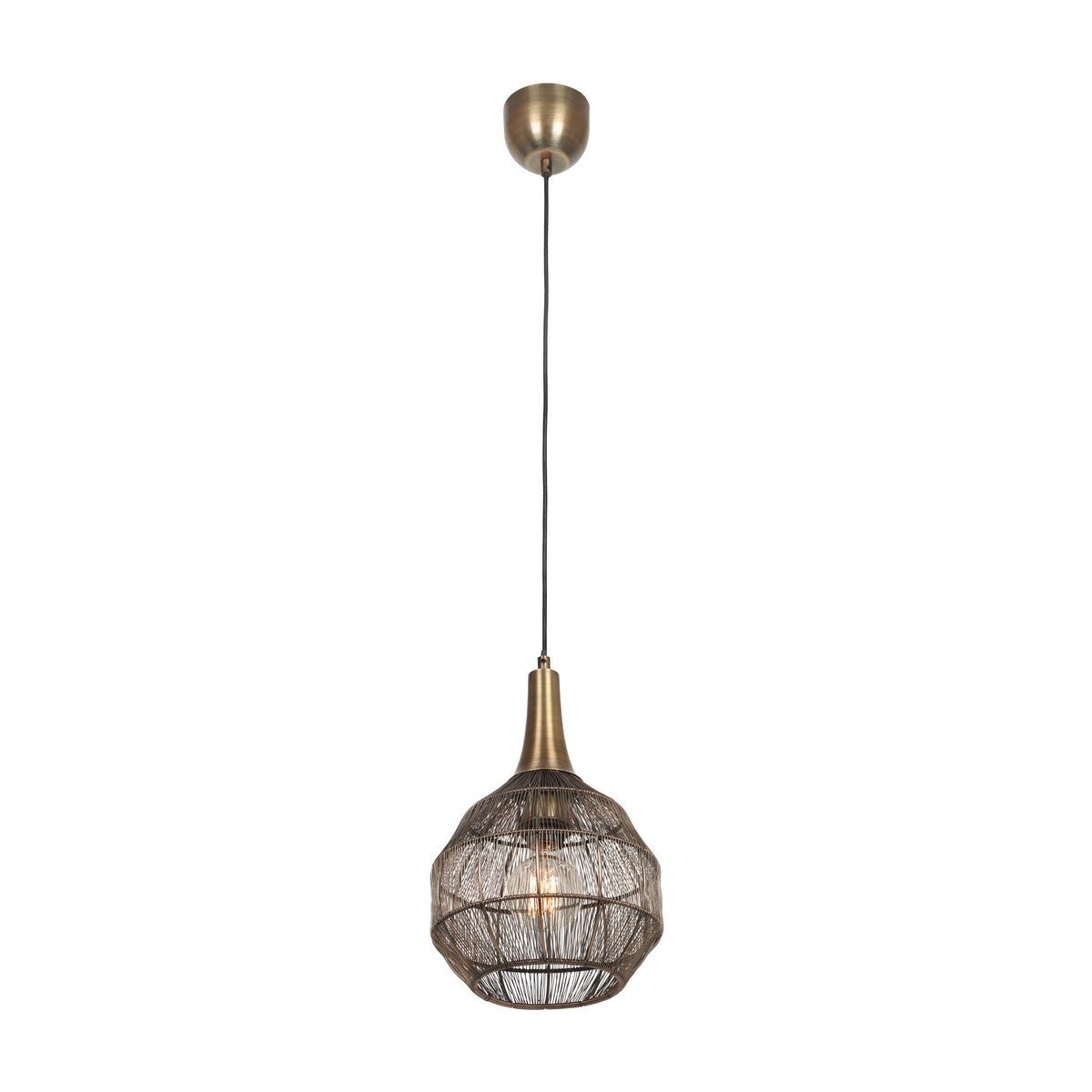 Lampa wisząca Soraya patyna-złota-czarna 1xE27x10W wym: 150 x 26 x 26 cm metal Trio