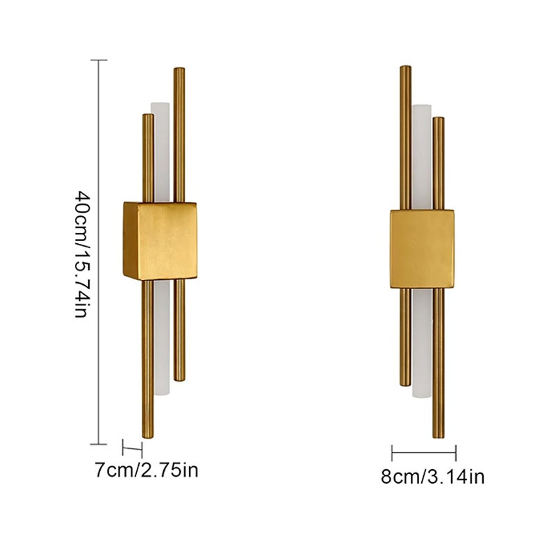 Lampada da parete a LED 2 pezzi – 3000K/4000K/6000K – Illuminazione moderna per soggiorno– Luce notturna lunga da comodino – Lampada notturna a LED - 2
