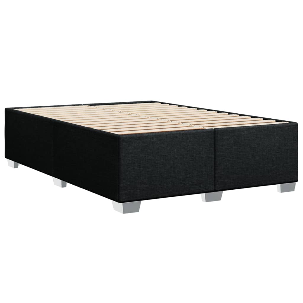 Cadre de lit sans matelas, tissu noir, pour la chambre, 160 × 200 cm - 6