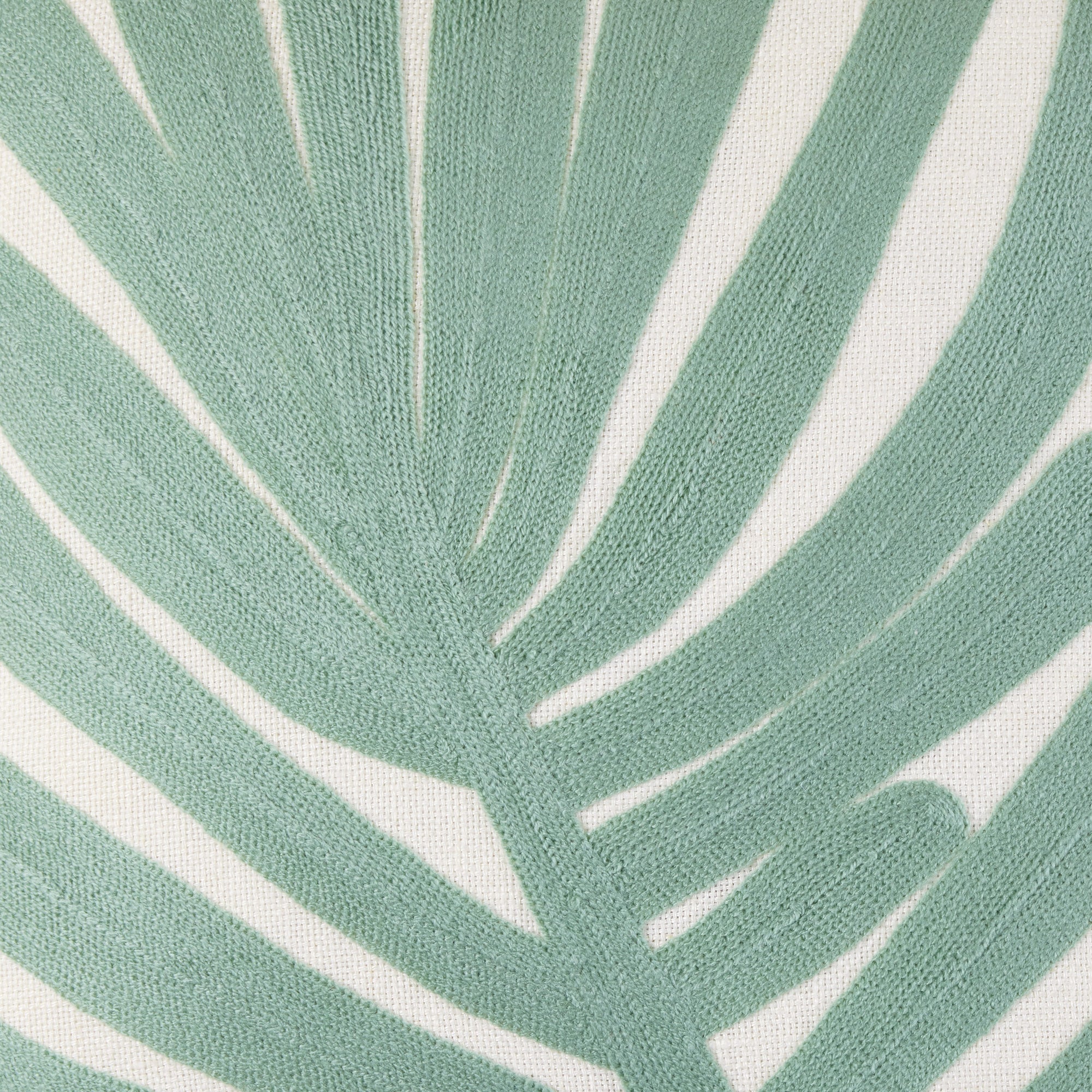 Housse De Coussin en Feuille de palmier brodée TROPI Vert 40x40 cm - 4