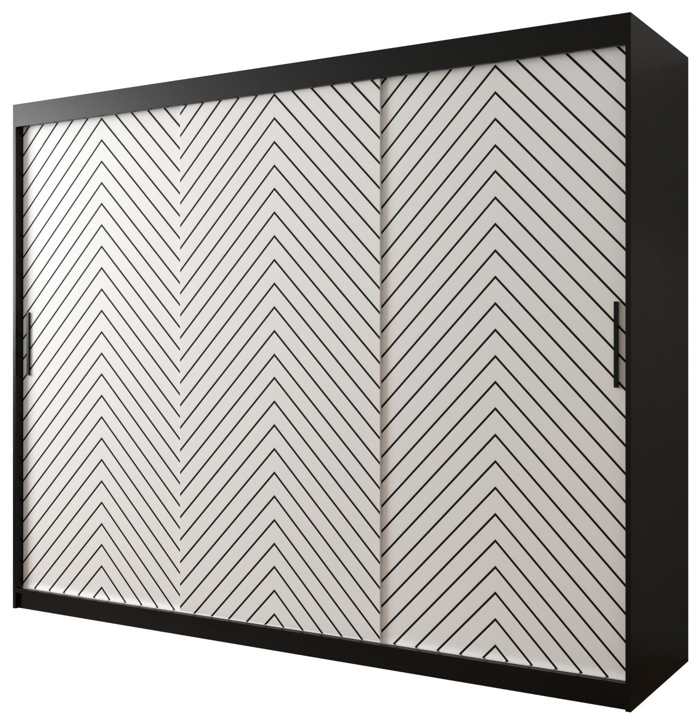 Szafa przesuwna garderoba JODEŁKA 1 250 x 62 x 200 cm Czarny + Biały - Abiks Meble